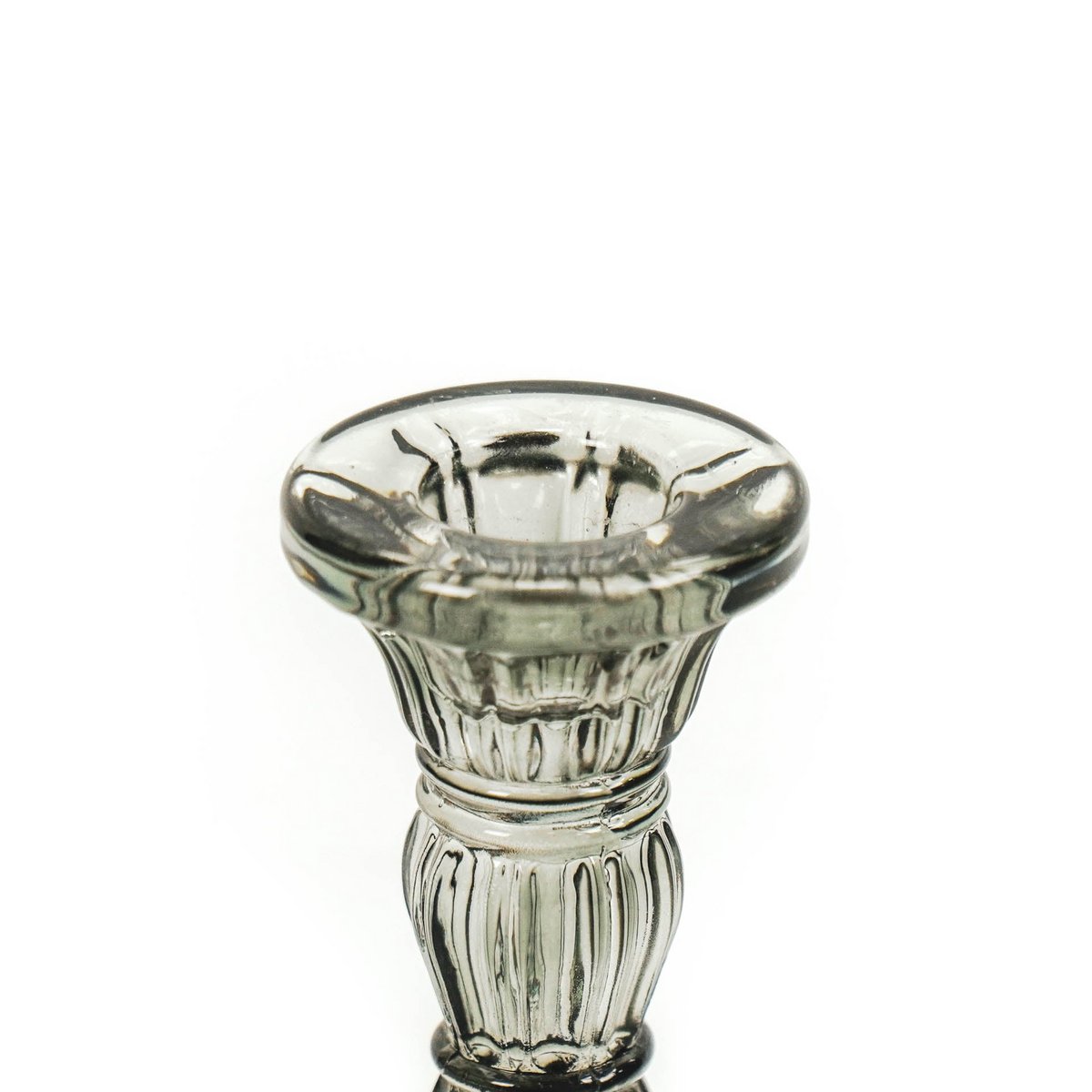 Candle holder - Glass - Smokey - 6.5x10.5cm