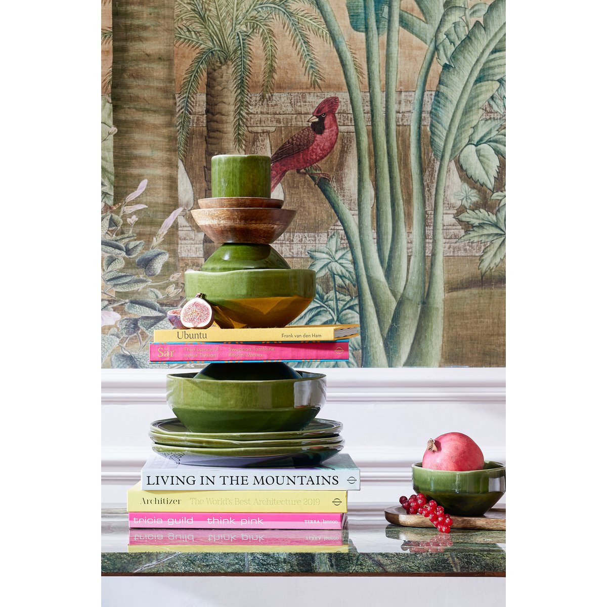 Rhea dinerbord - Ø28 cm - Keramiek - Groen