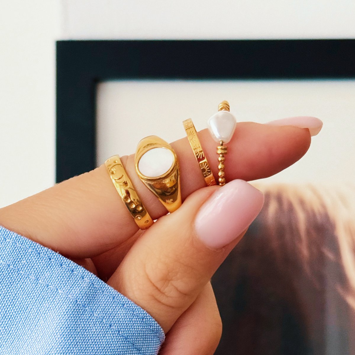 Ring met parel - goud