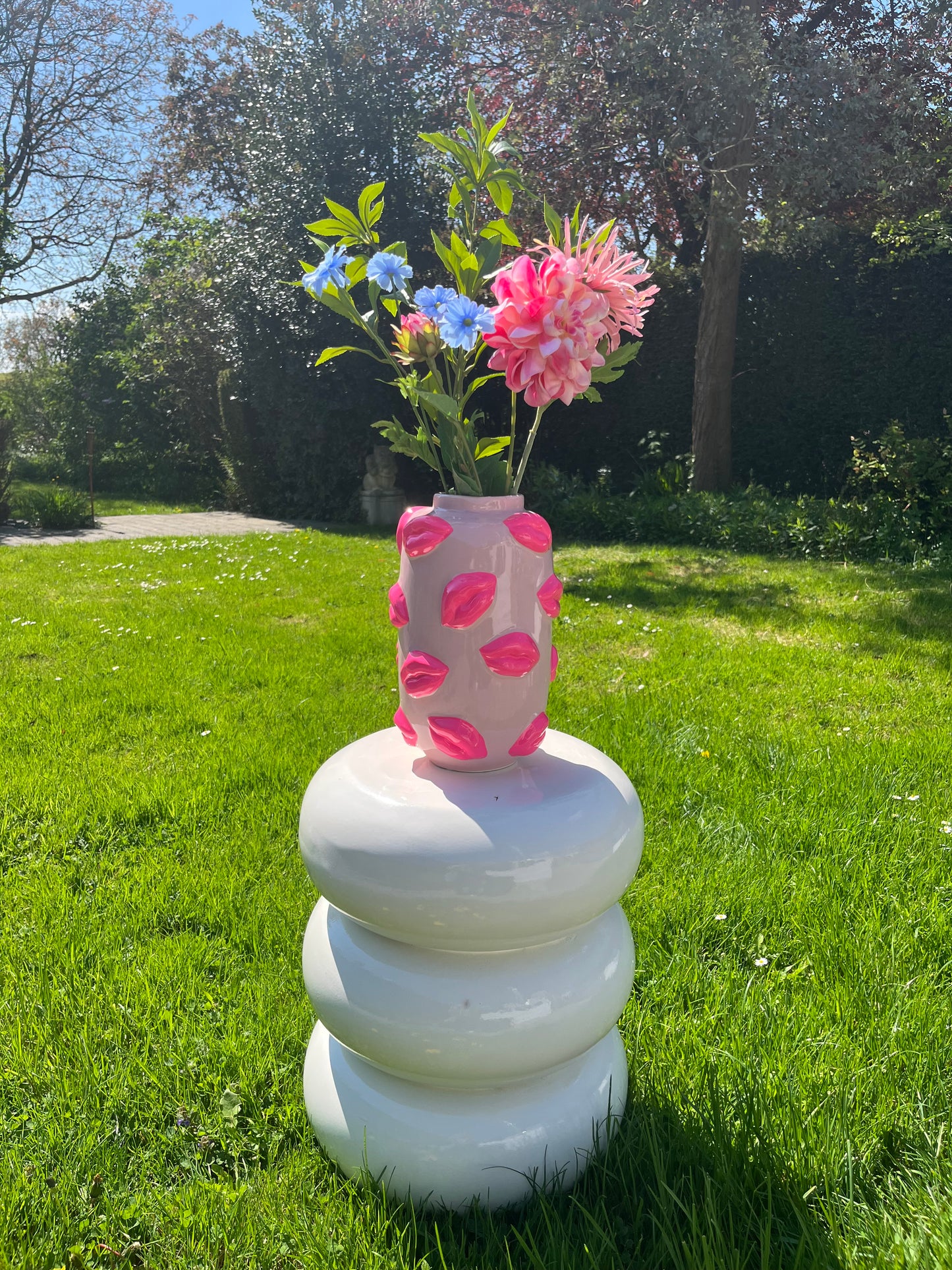 Set - Vaas met kunstbloemen