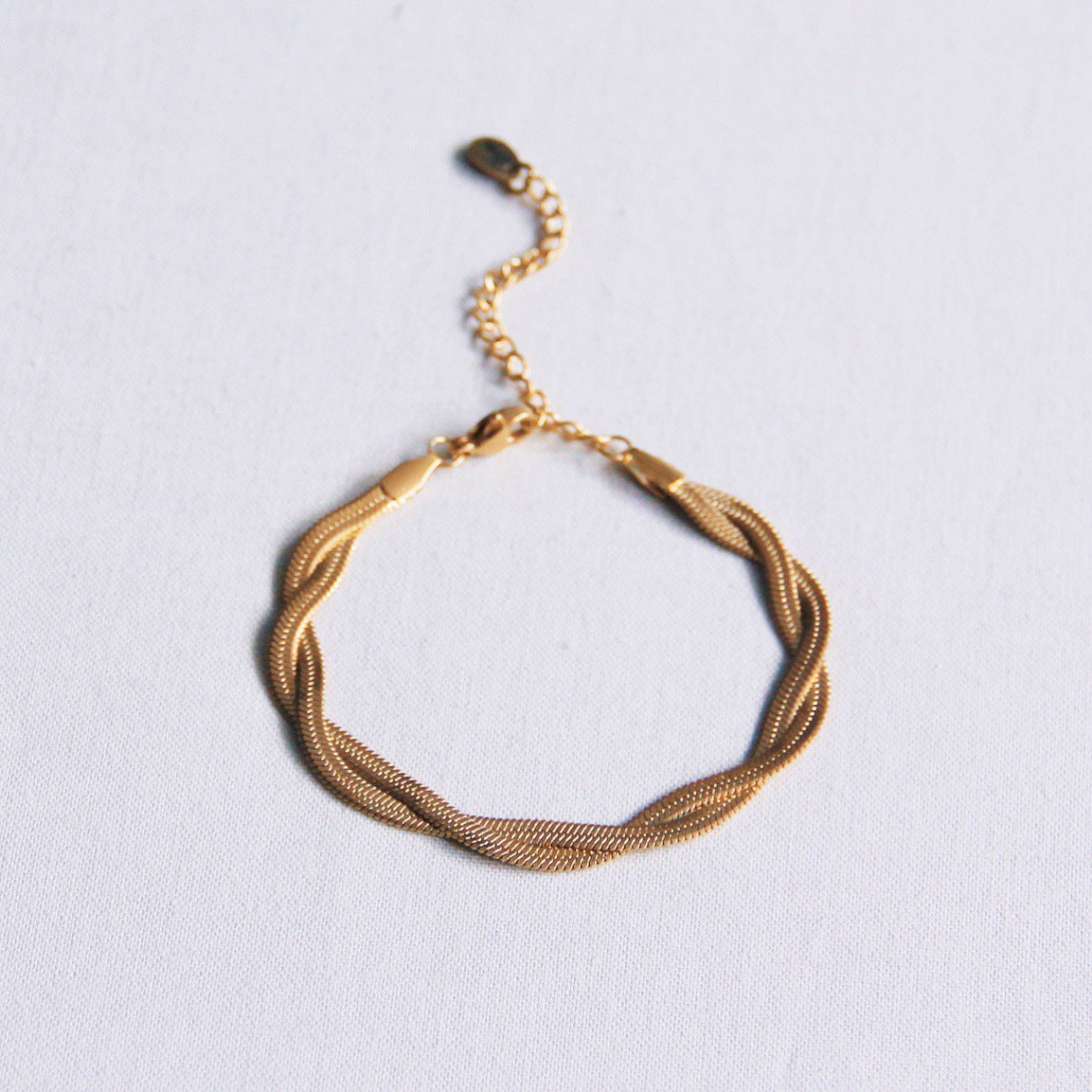 Bracelet braided snake - gold