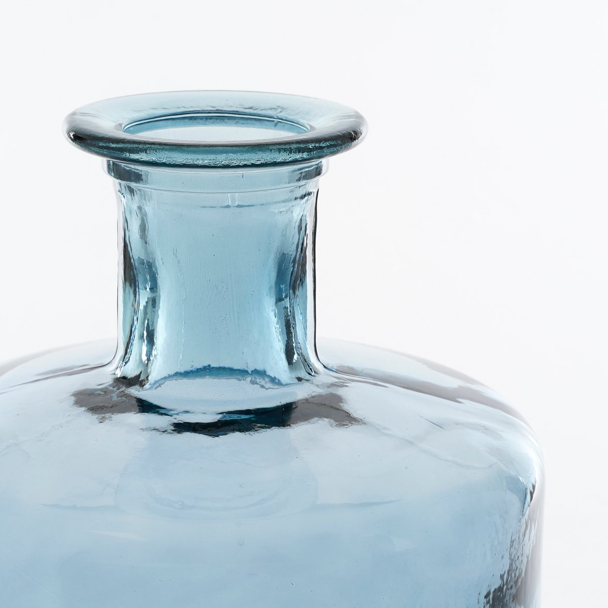 Guan Bottle Vase - H75 x Ø25 cm - Recycled Glass - Blue