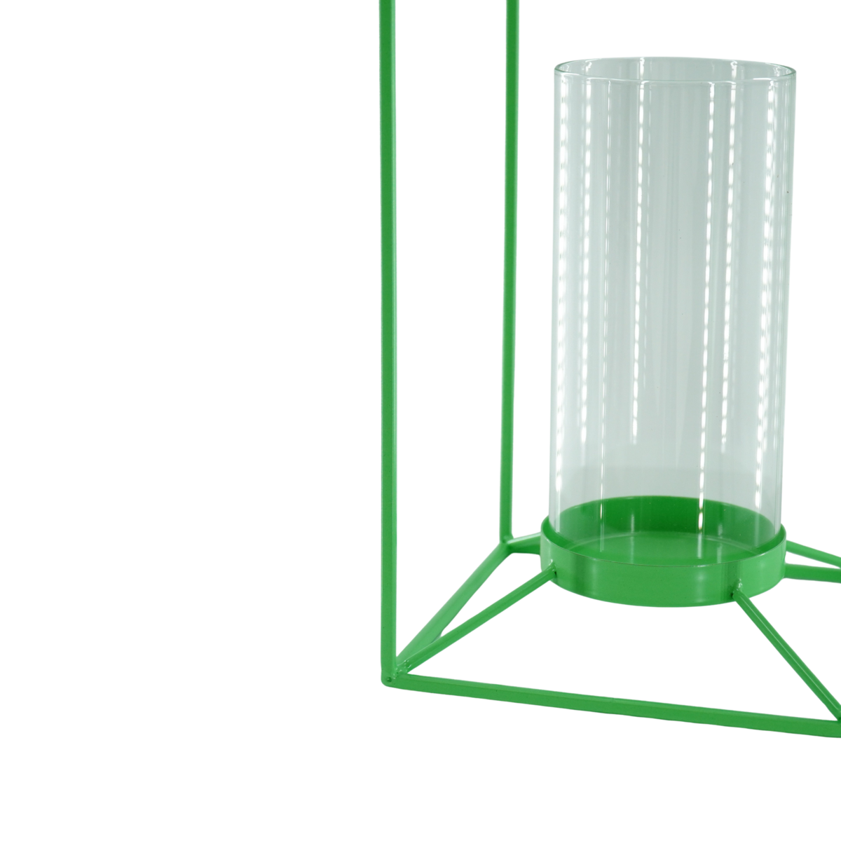 Lantaarn - Metaal/Glas - Groen - 14,5x14,5x25cm