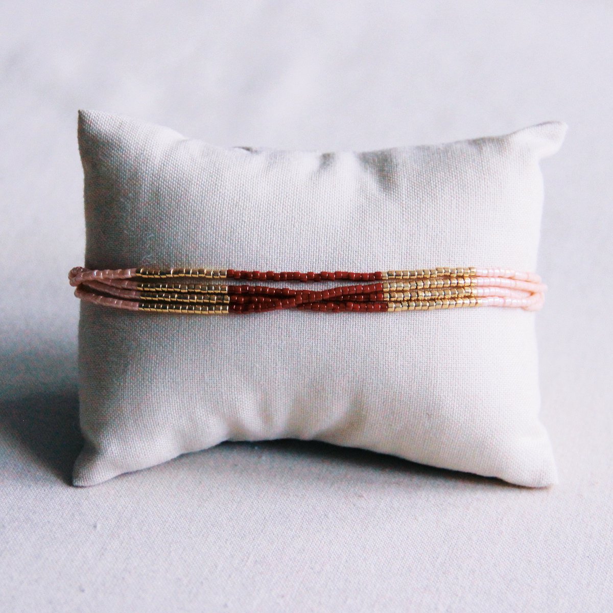 Armband Miyuki dubbel - Bordeaux