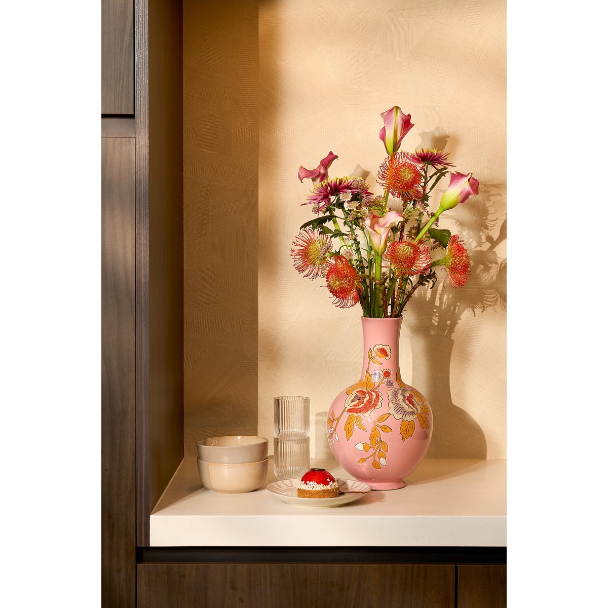 Eloise vase - H36 x Ø22 cm - Ceramic - Pink