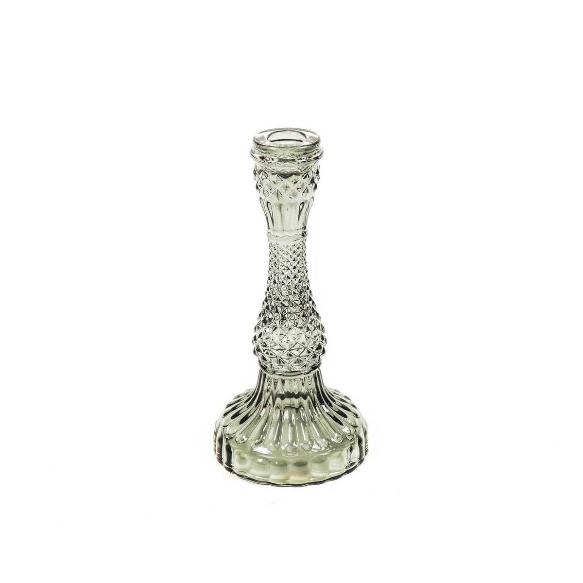 Candle holder - Glass - Smokey - 10x21cm