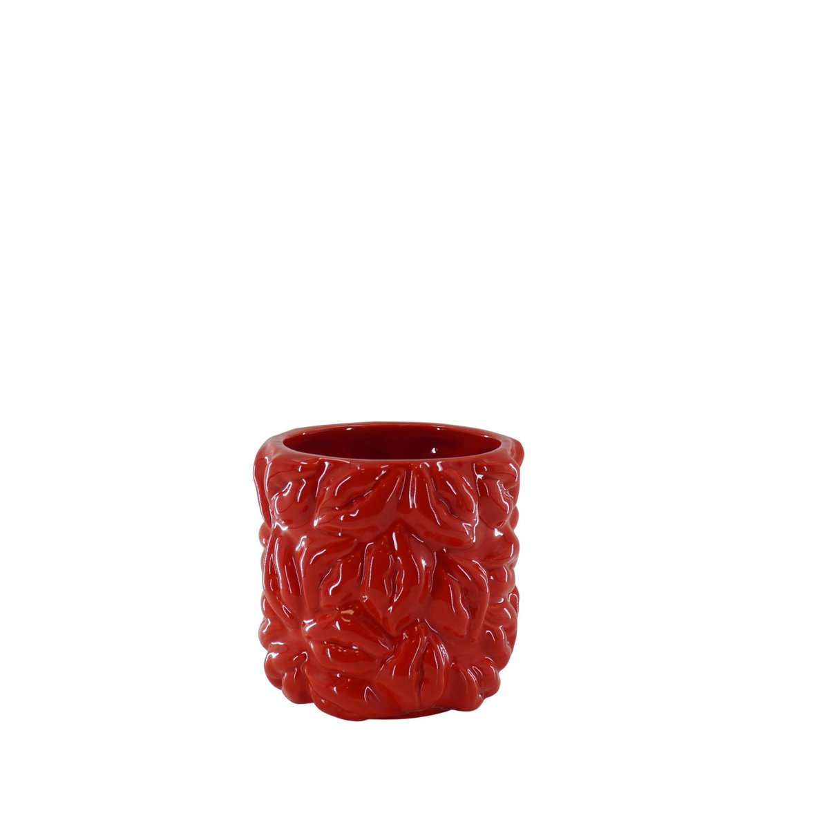 Pot - Kisses - Keramiek - Rood - 11x11x11,5cm