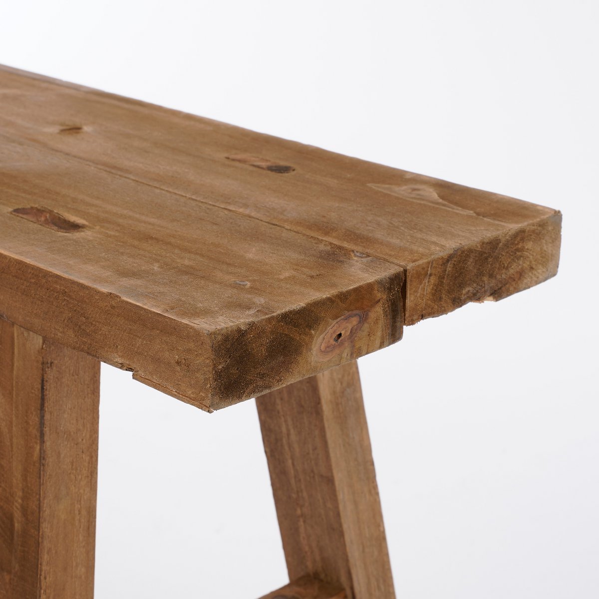 Bold Houten Bankje - L108 x B20 x H37 cm - Gerecycled Hout - Bruin