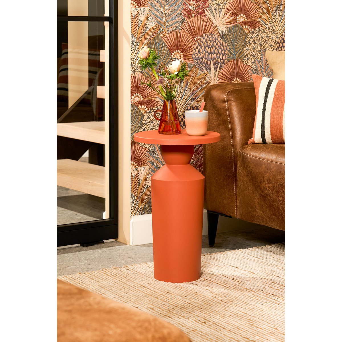 Feroza Bijzettafel - H51 x Ø30 cm - Oranje