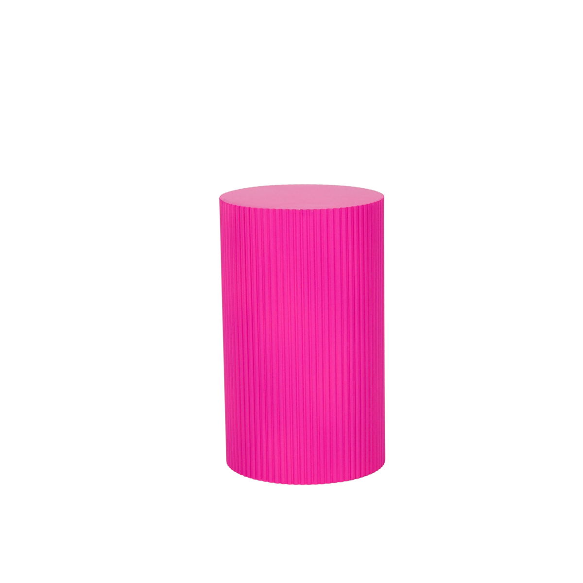 Side table / pillar - cylinder - MDF - neon pink - 30x54cm