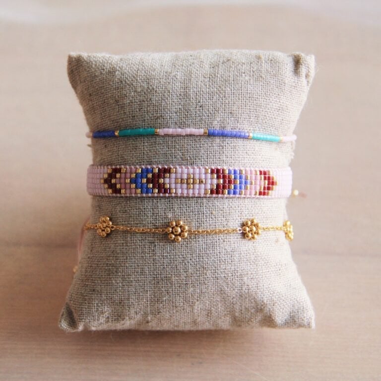 Miyuki armband - lila/mint/paars