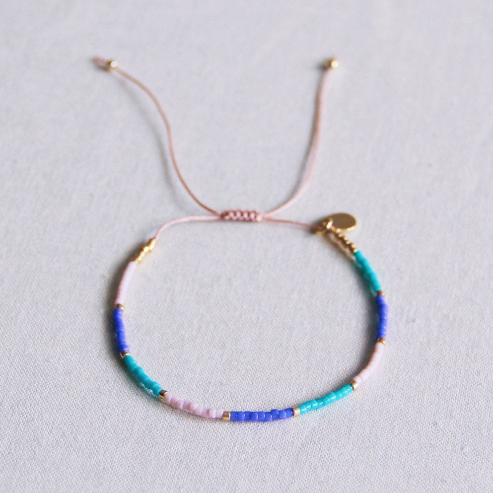 Miyuki armband - lila/mint/paars
