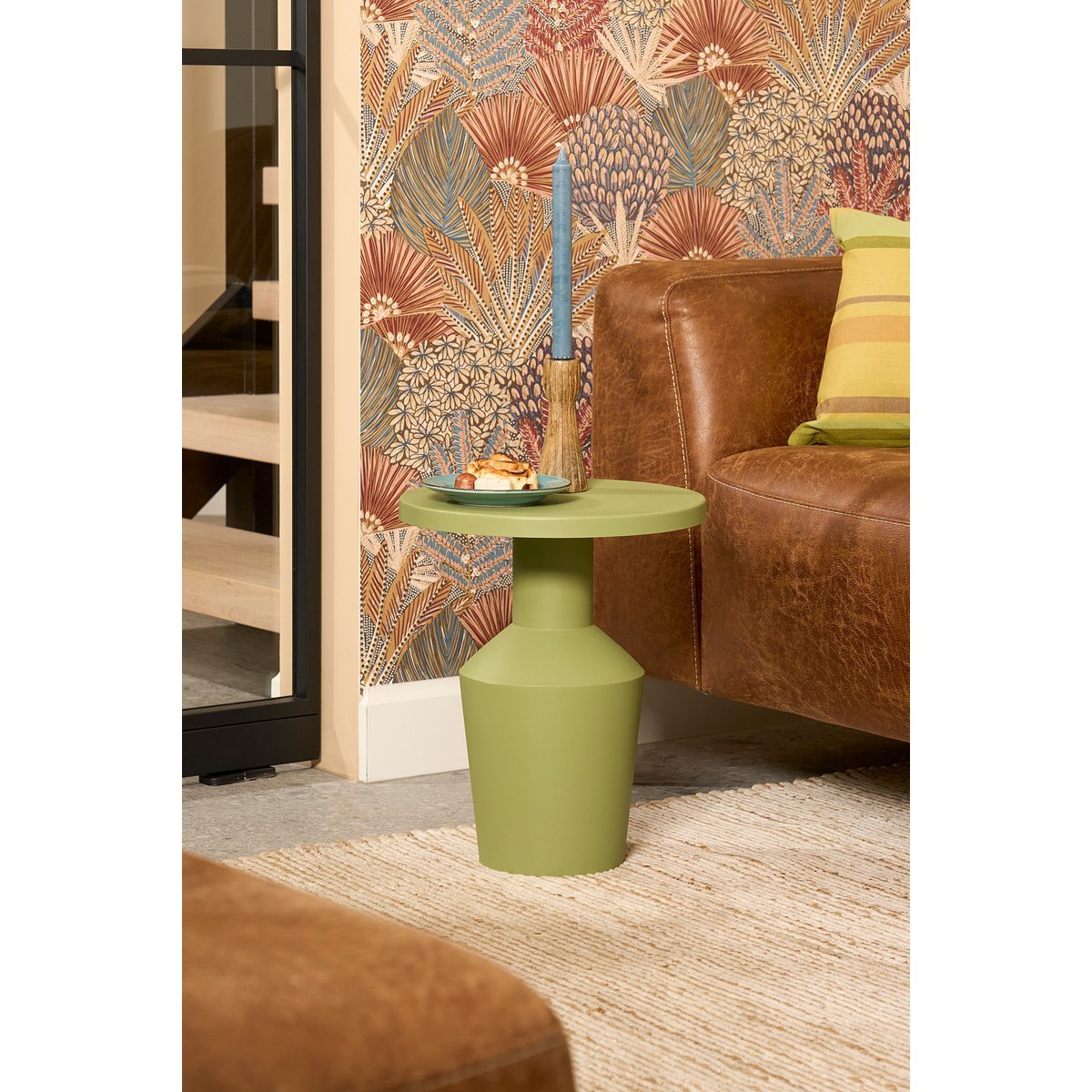 Feroza Side table - H41 x Ø34 cm - Light green