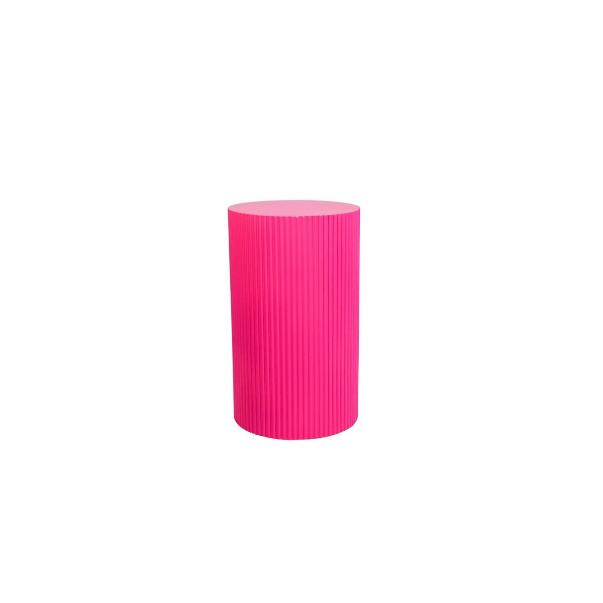 Side table / pillar - cylinder - MDF - neon pink - 30x54cm