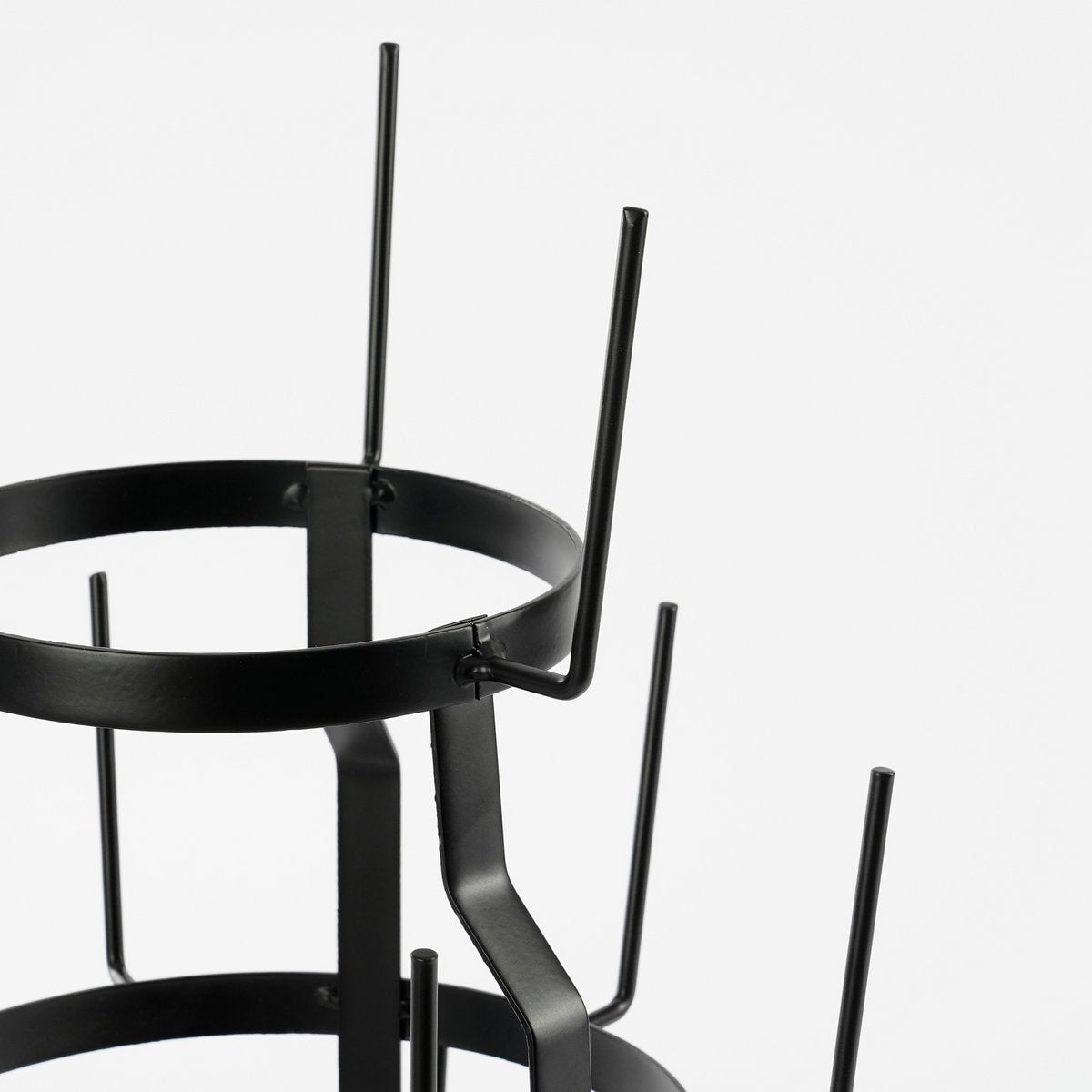 Mokkenrek - H50 x Ø34 cm - Metaal - Zwart