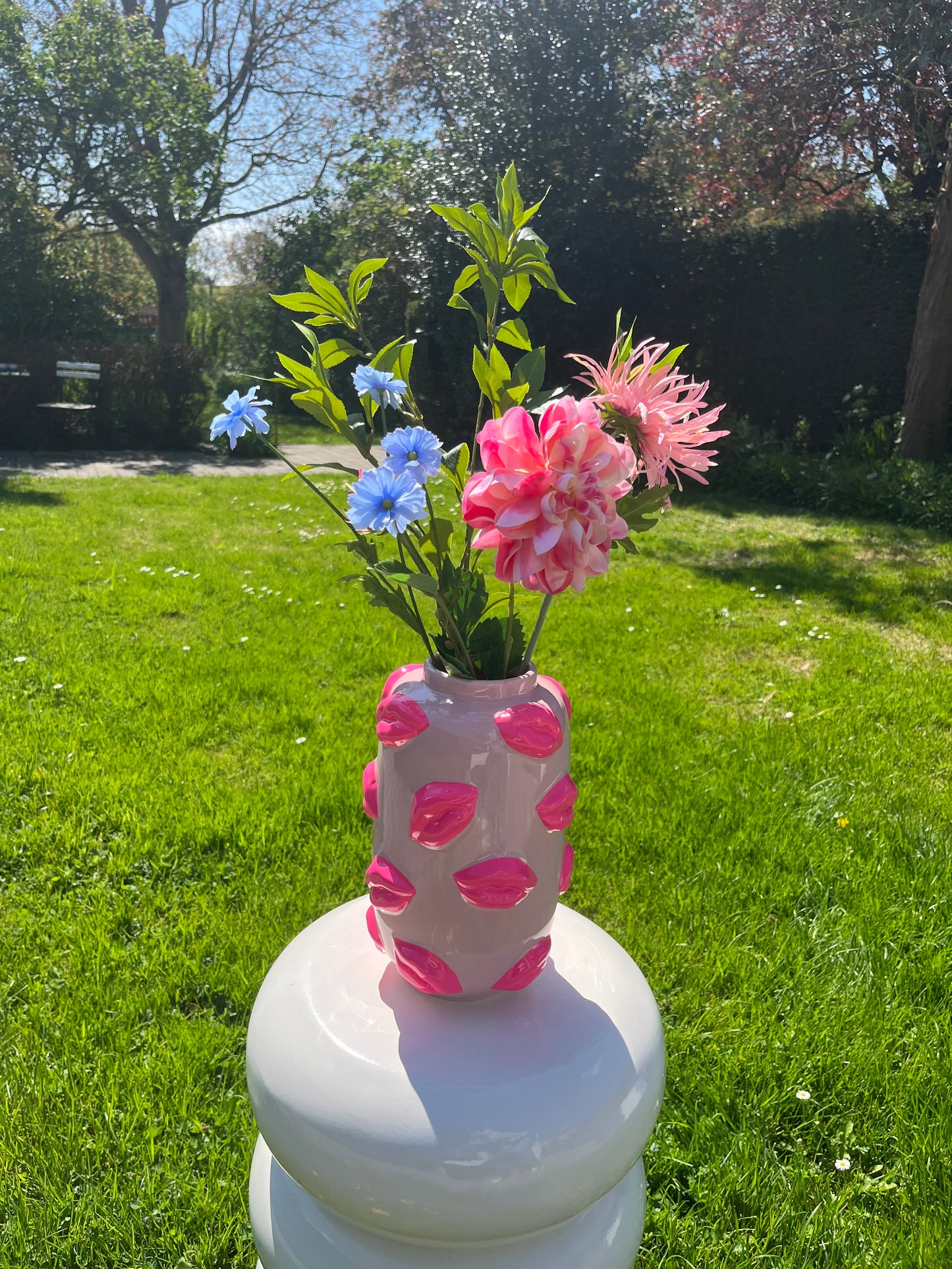 Set - Vaas met kunstbloemen