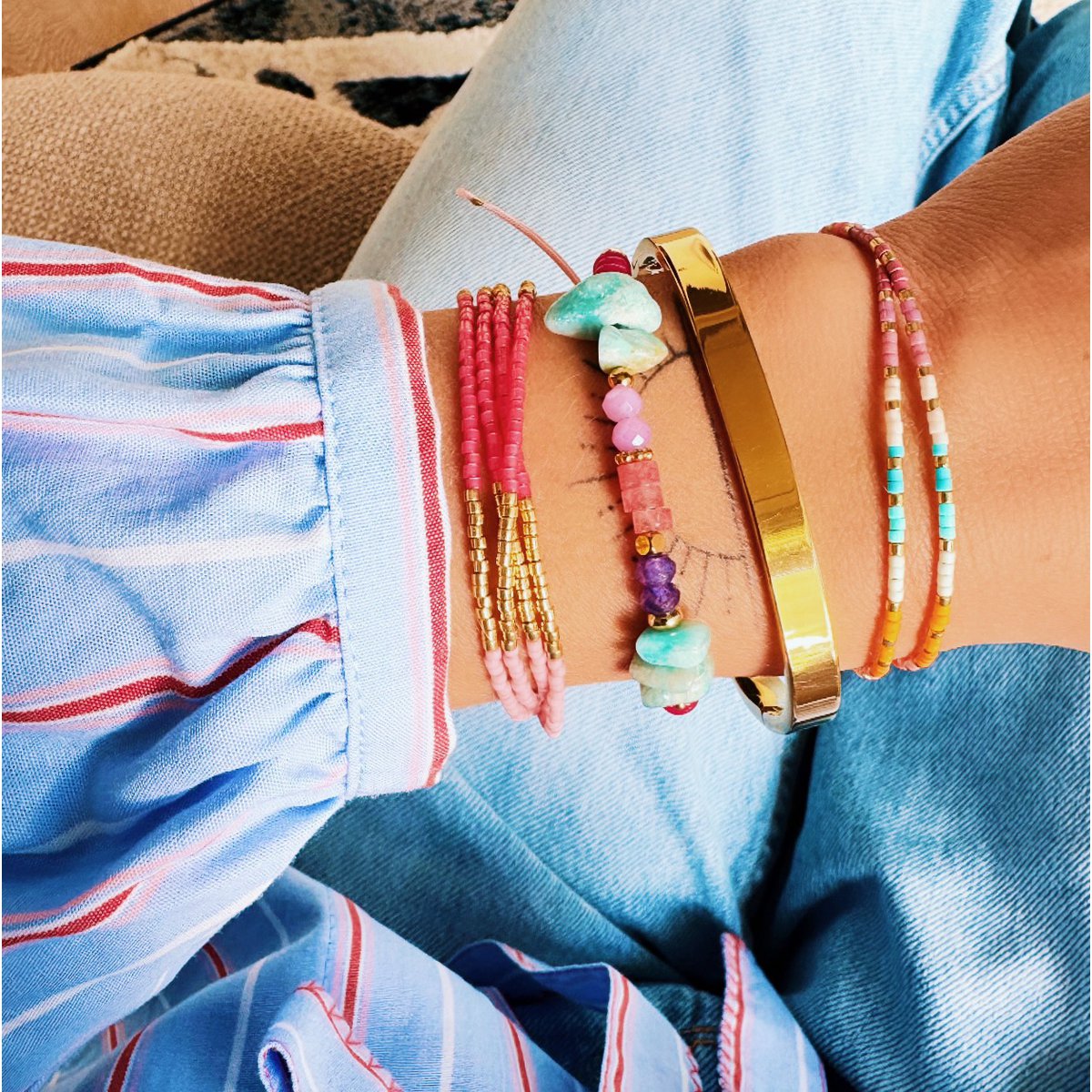 Bangle rechthoekige - goud