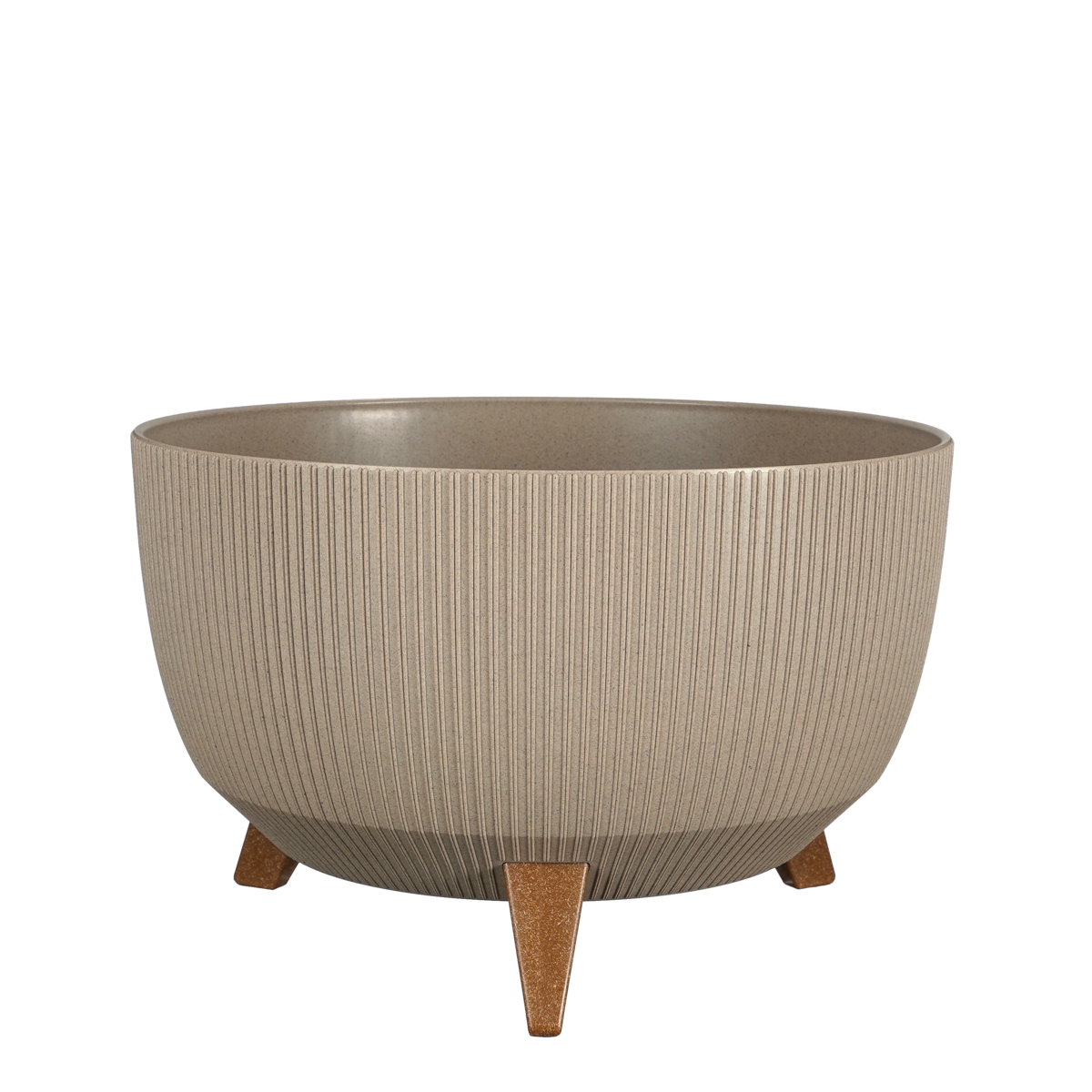 Doppio Flower Pot on Legs - H21 x Ø40 cm - Polypropylene - FSC Mix - Taupe