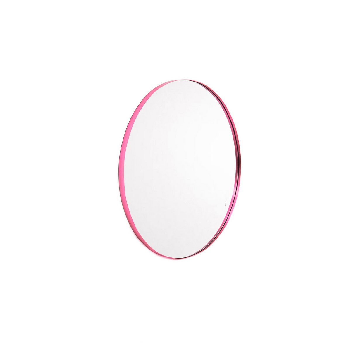 Wandspiegel rond - metaal - roze - Ø40cm