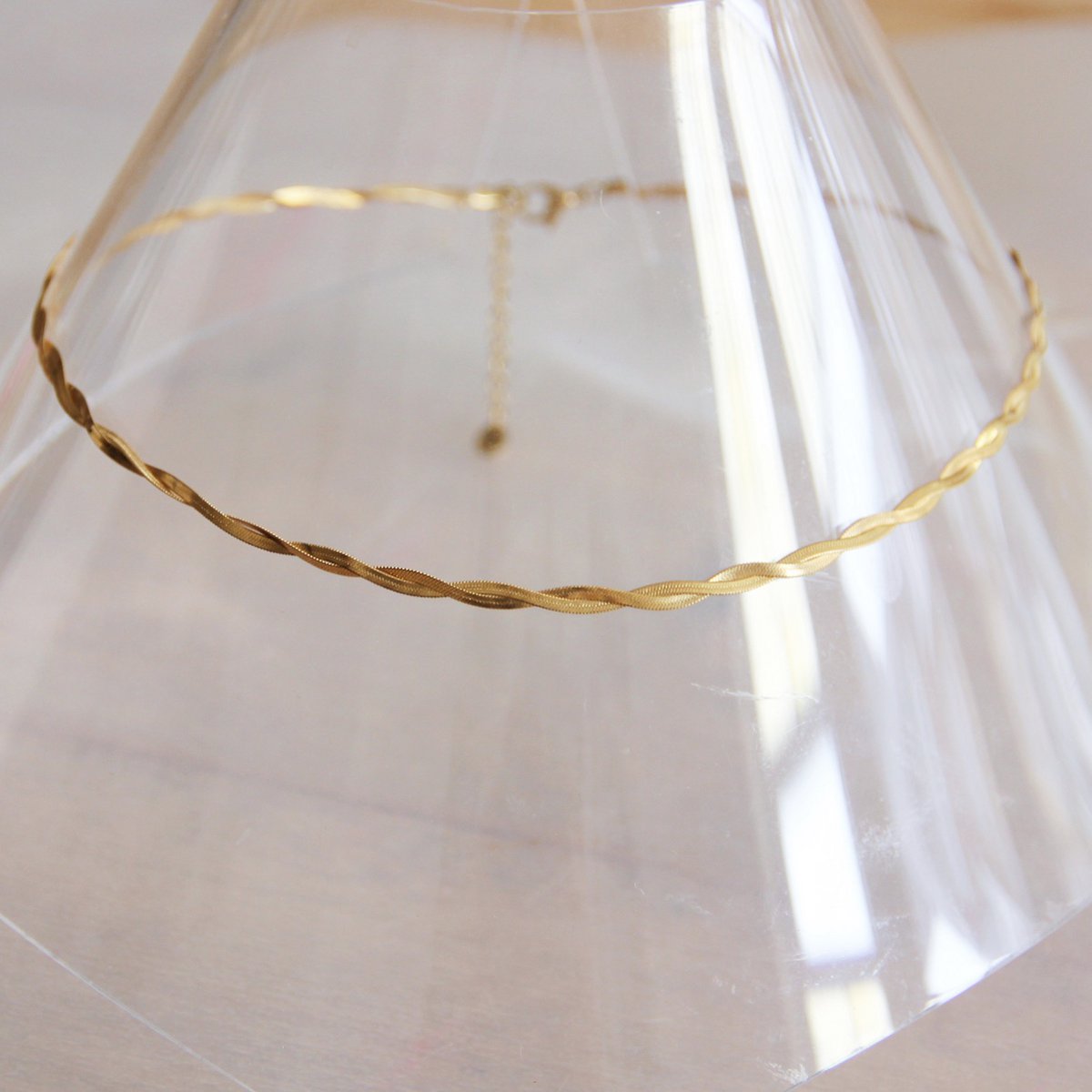 Gevlochten snake ketting - goud