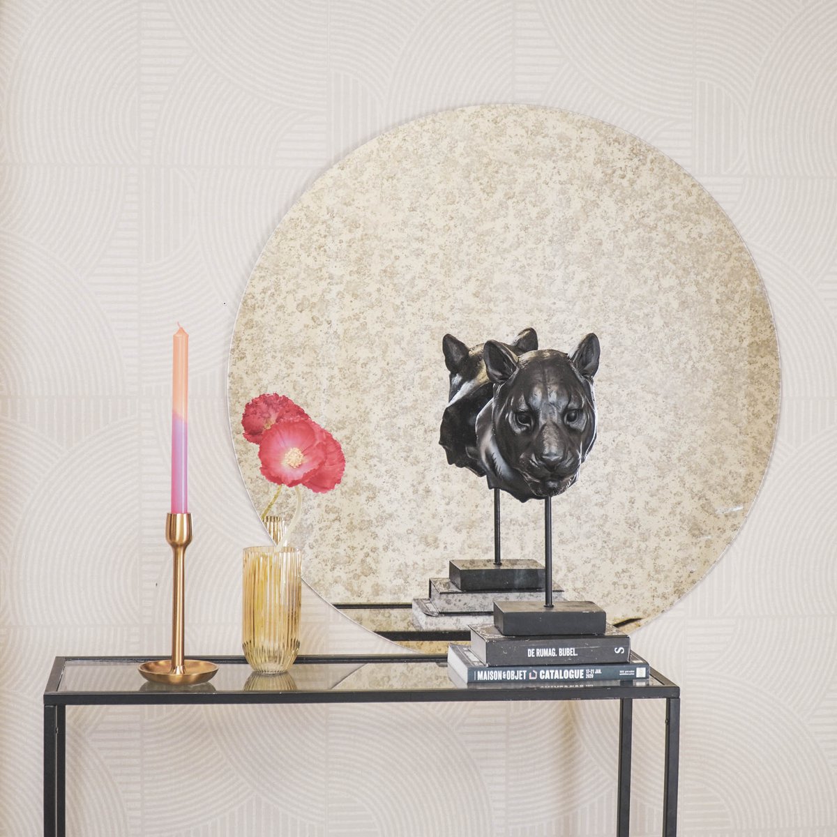 Spiegel - Rond - Rookglas - 80x1x80cm