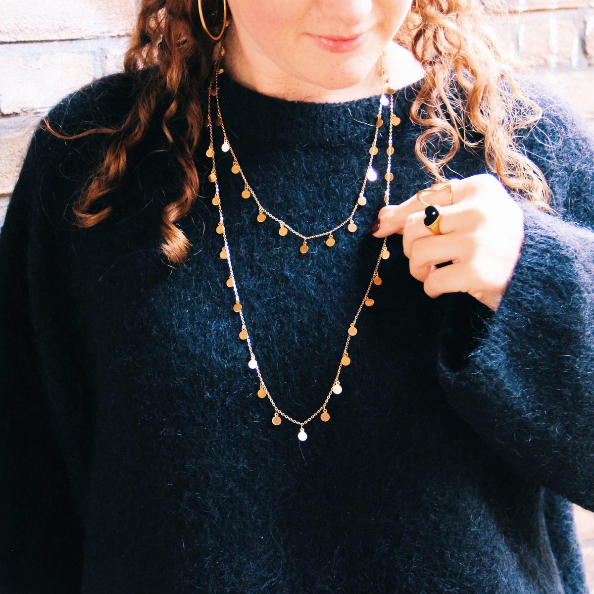 Lange ketting met muntjes - goud