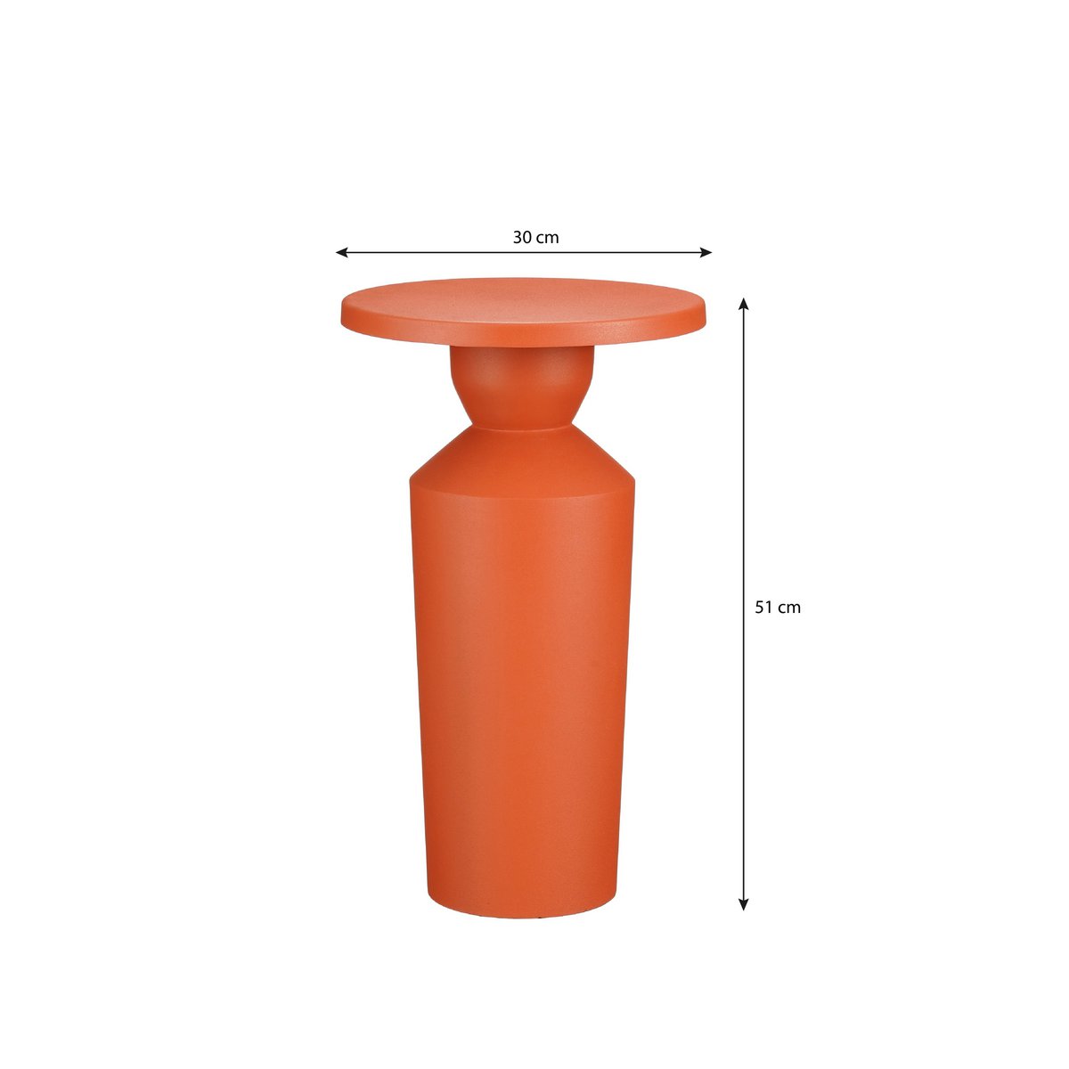 Feroza Bijzettafel - H51 x Ø30 cm - Oranje