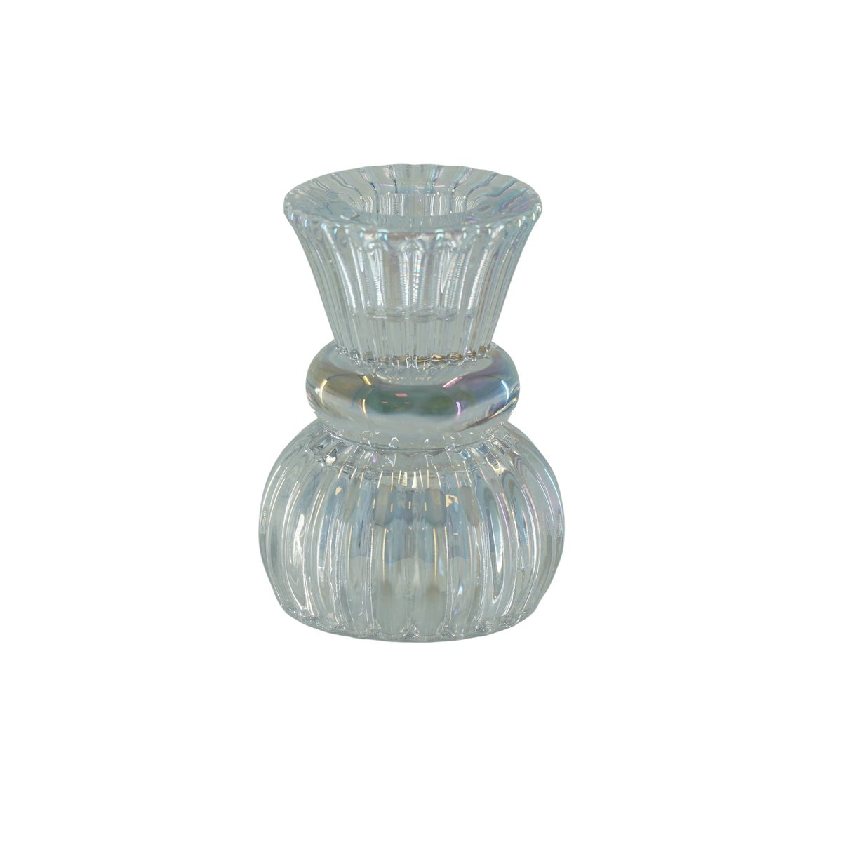 Candle/Tea Light Holder - Glass - Clear - 6x8cm