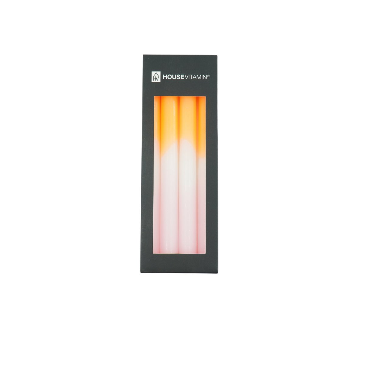 Candles -dip dye tapered - neon orange/white/light pink - S4 - 2.1x25 cm