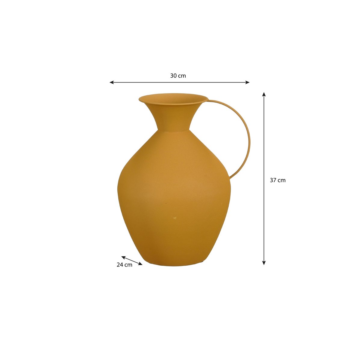 Gyge Vase - L30 x W24 x H37 cm - Metal - Yellow