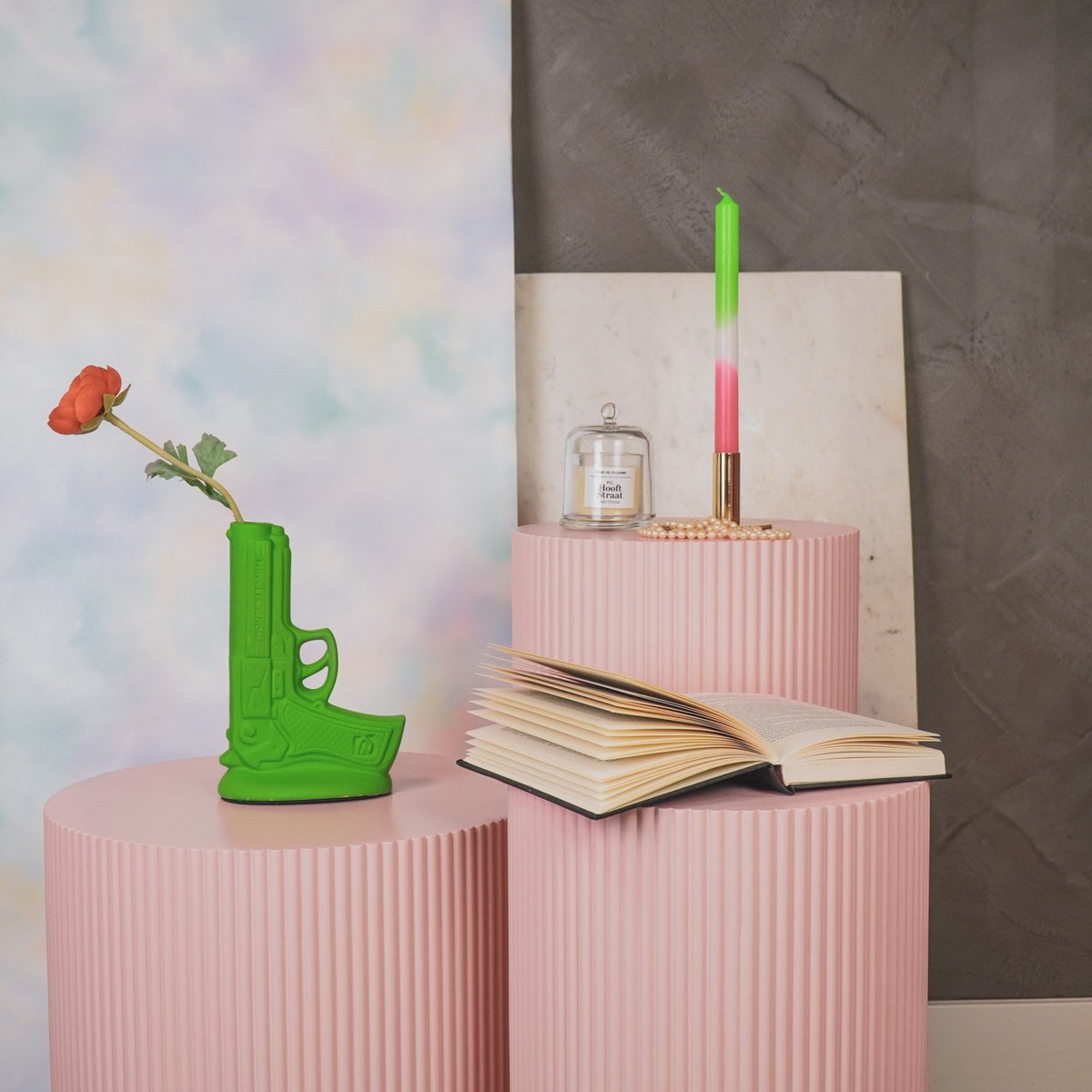 Taps - Dipdye - Waxgroen/wit/roze - S4