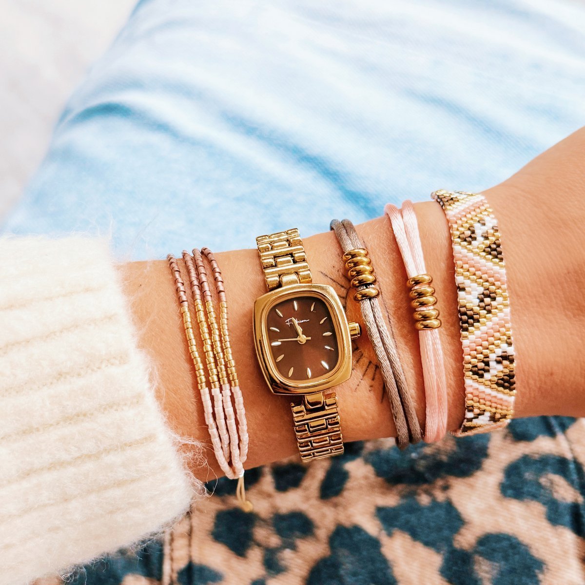 Armband Miyuki dubbel - Bordeaux