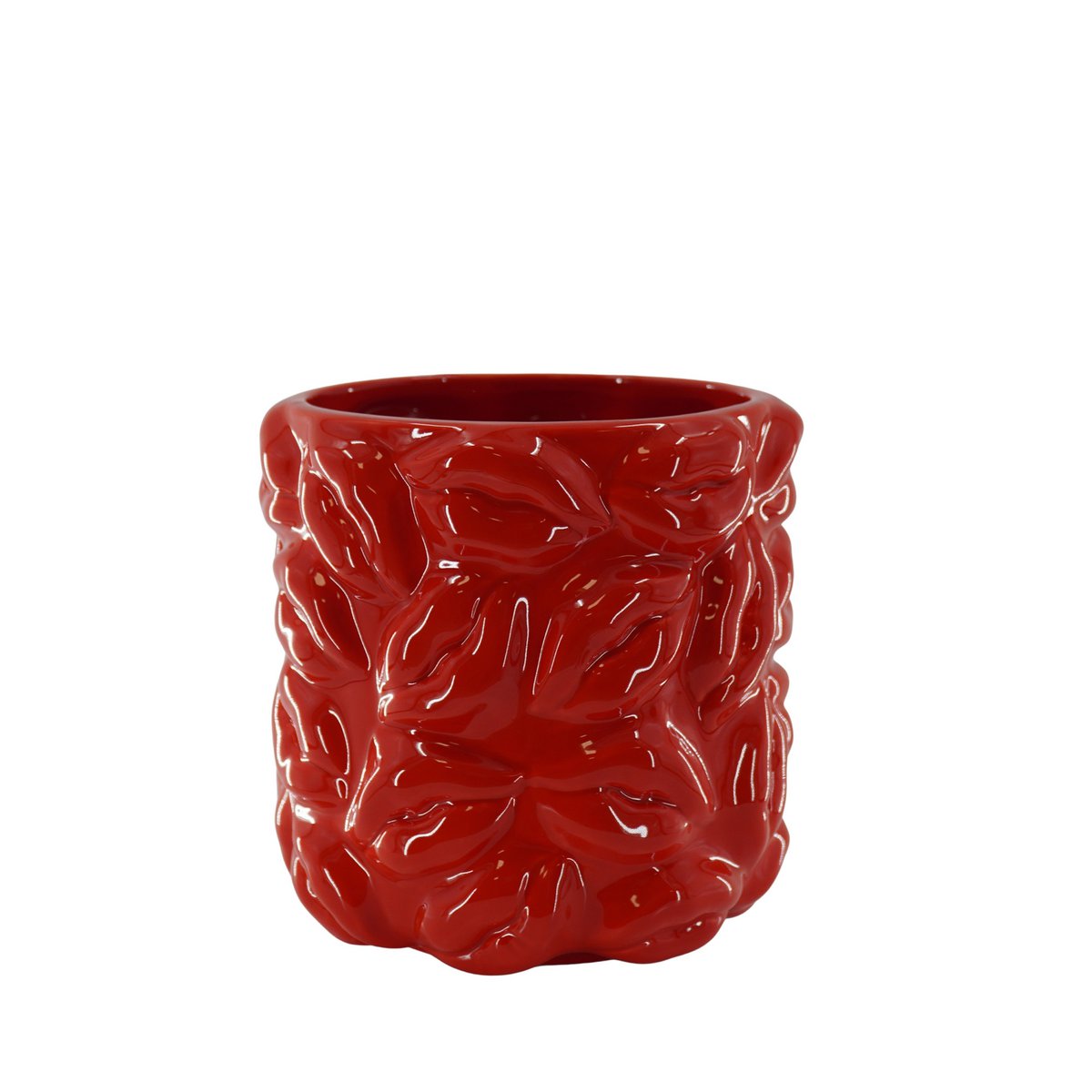 Pot - Kisses - Keramiek - Rood - 17,5x17,5x17,5cm