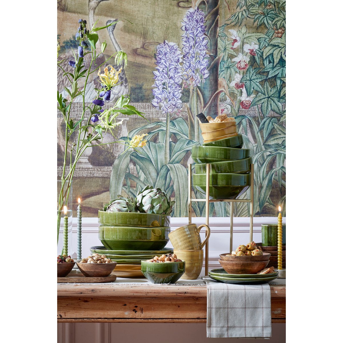 Rhea dinerbord - Ø28 cm - Keramiek - Groen