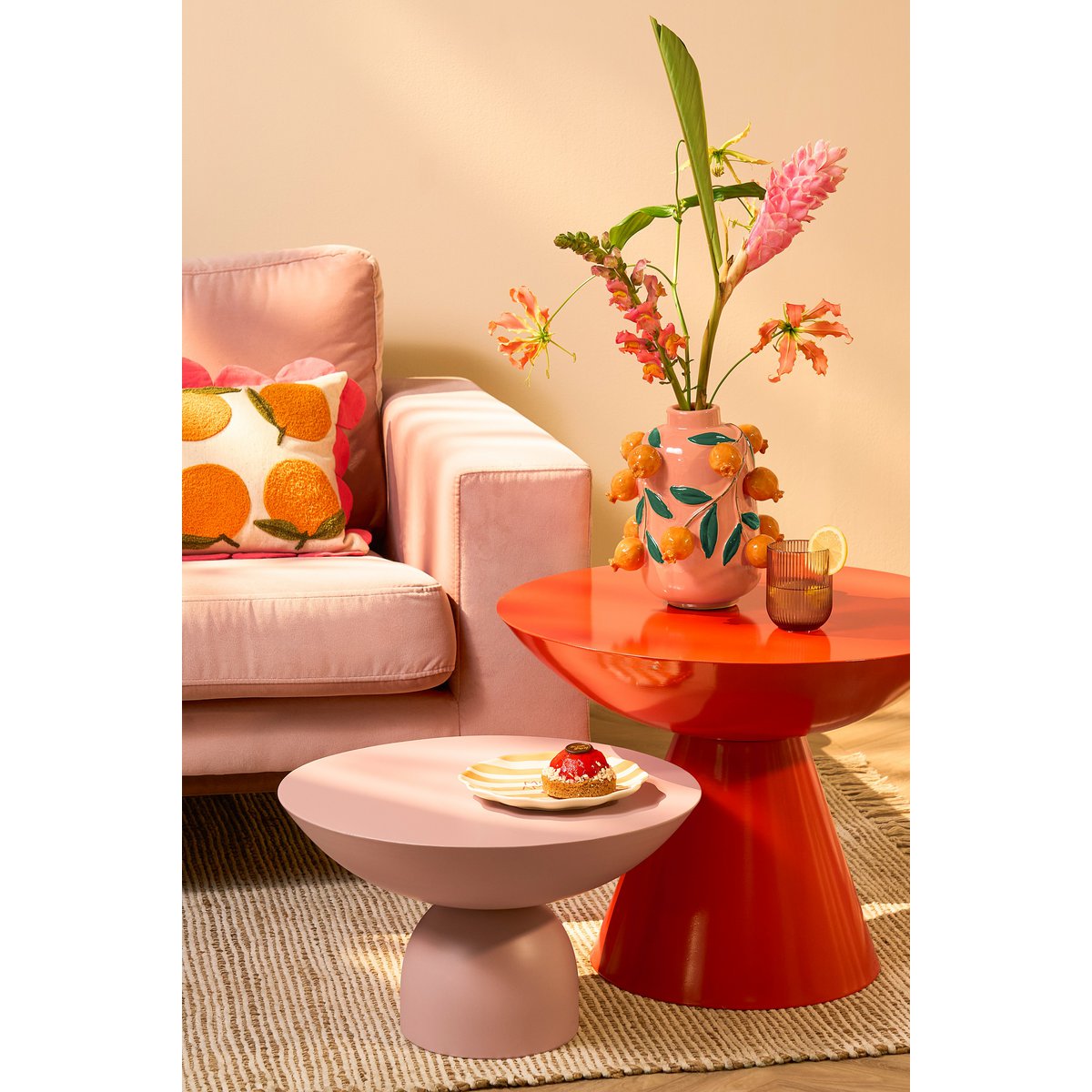 Celise Bijzettafel - H44 x Ø59 cm - Oranje