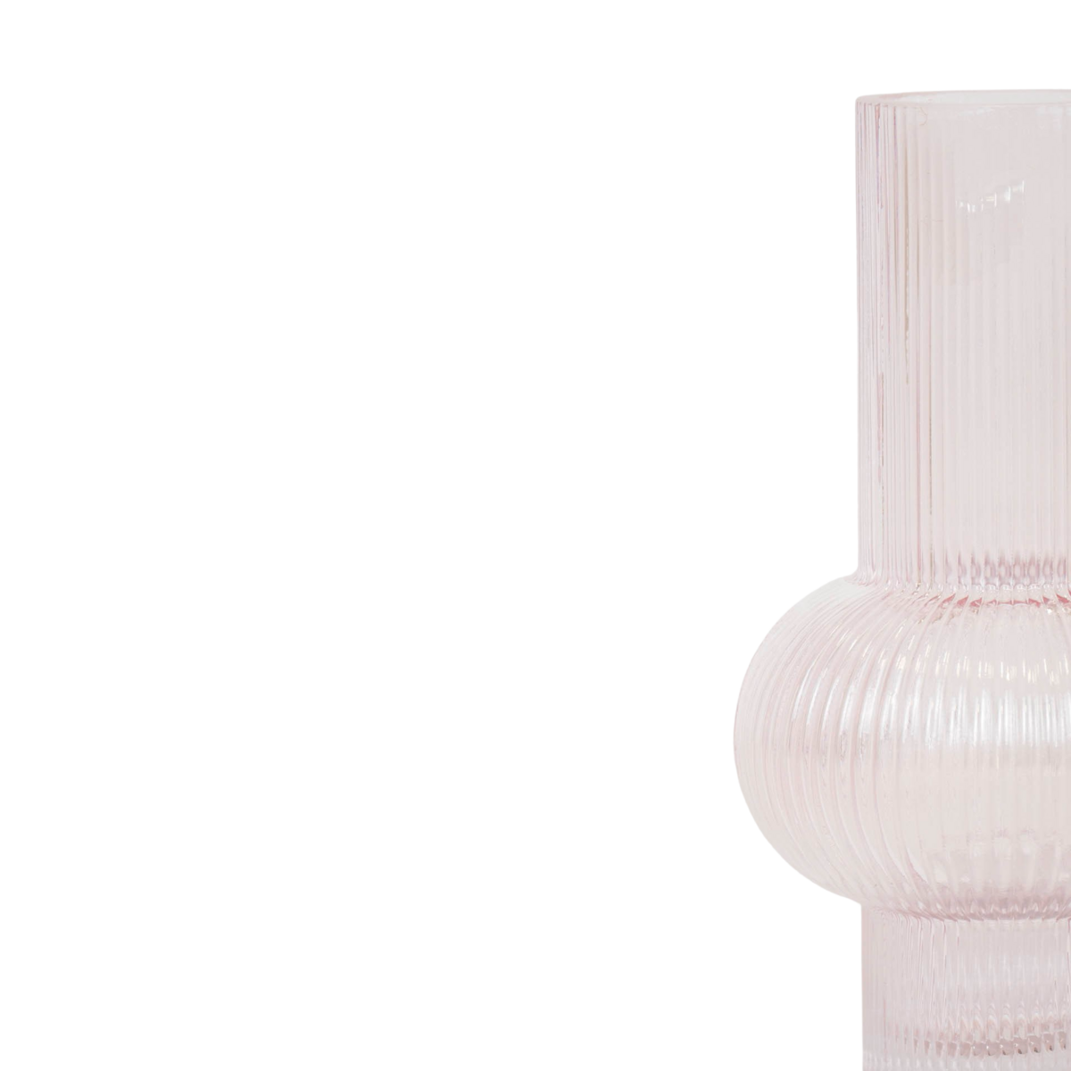 Vase - Art Deco - Ribble - Glass - Pink - 13.5x25cm