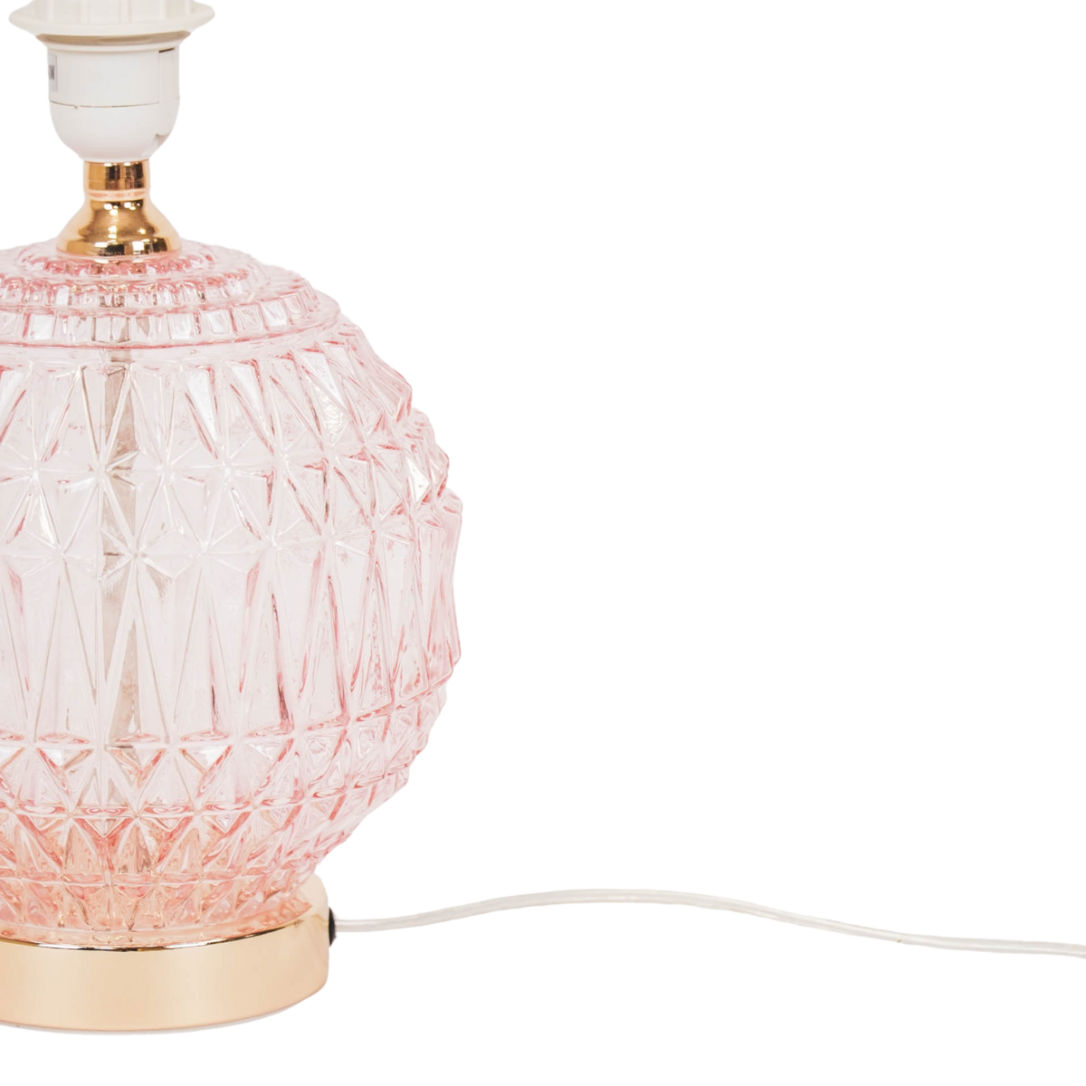 Tafellamp - Kristallen Bol - Glas - Roze - 19x19x20cm