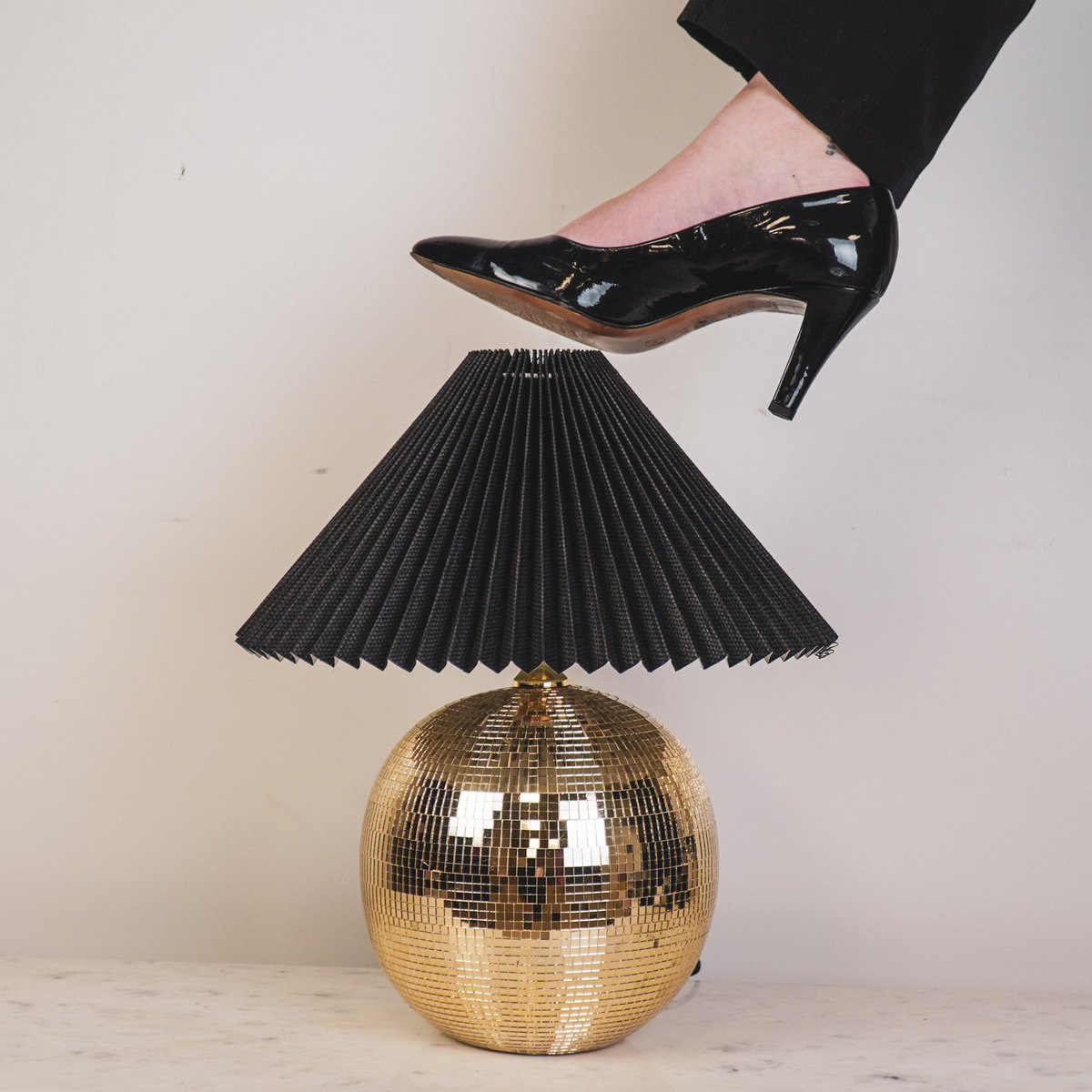 Lamp - Disco Ball - Glass - Gold - 20x20x20cm
