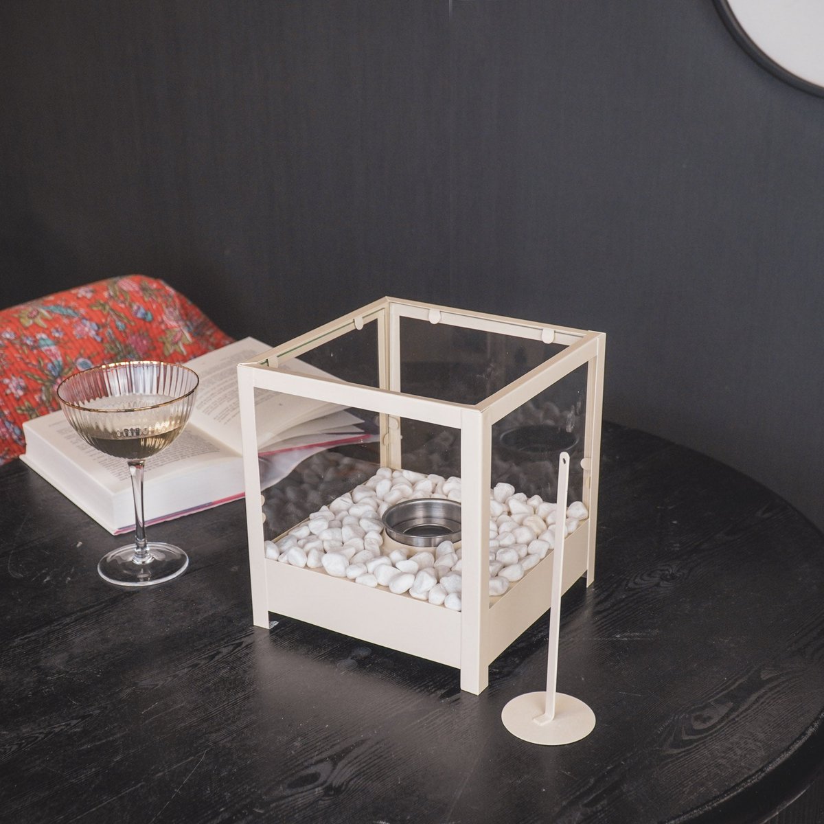 Table burner - square - sand - 20x20x20.5 cm