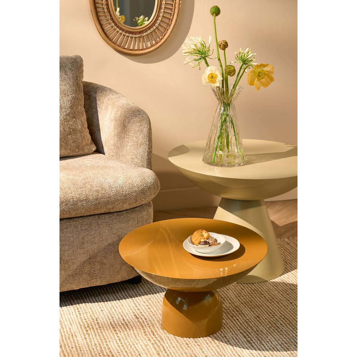Celise Side Table - H44 x Ø59 cm - Beige
