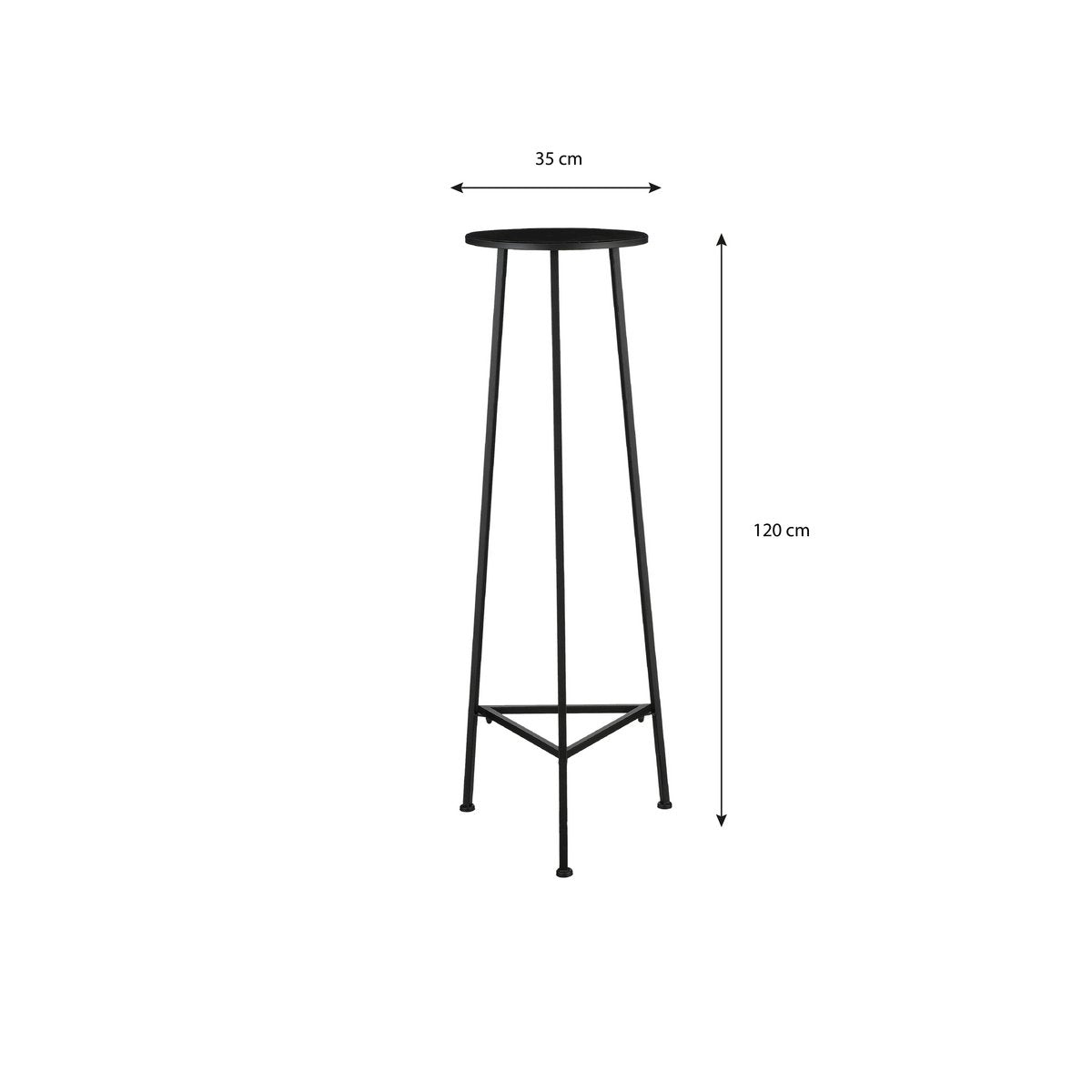 Adine Plantentafel - H120 x Ø35 cm - Metaal - Zwart