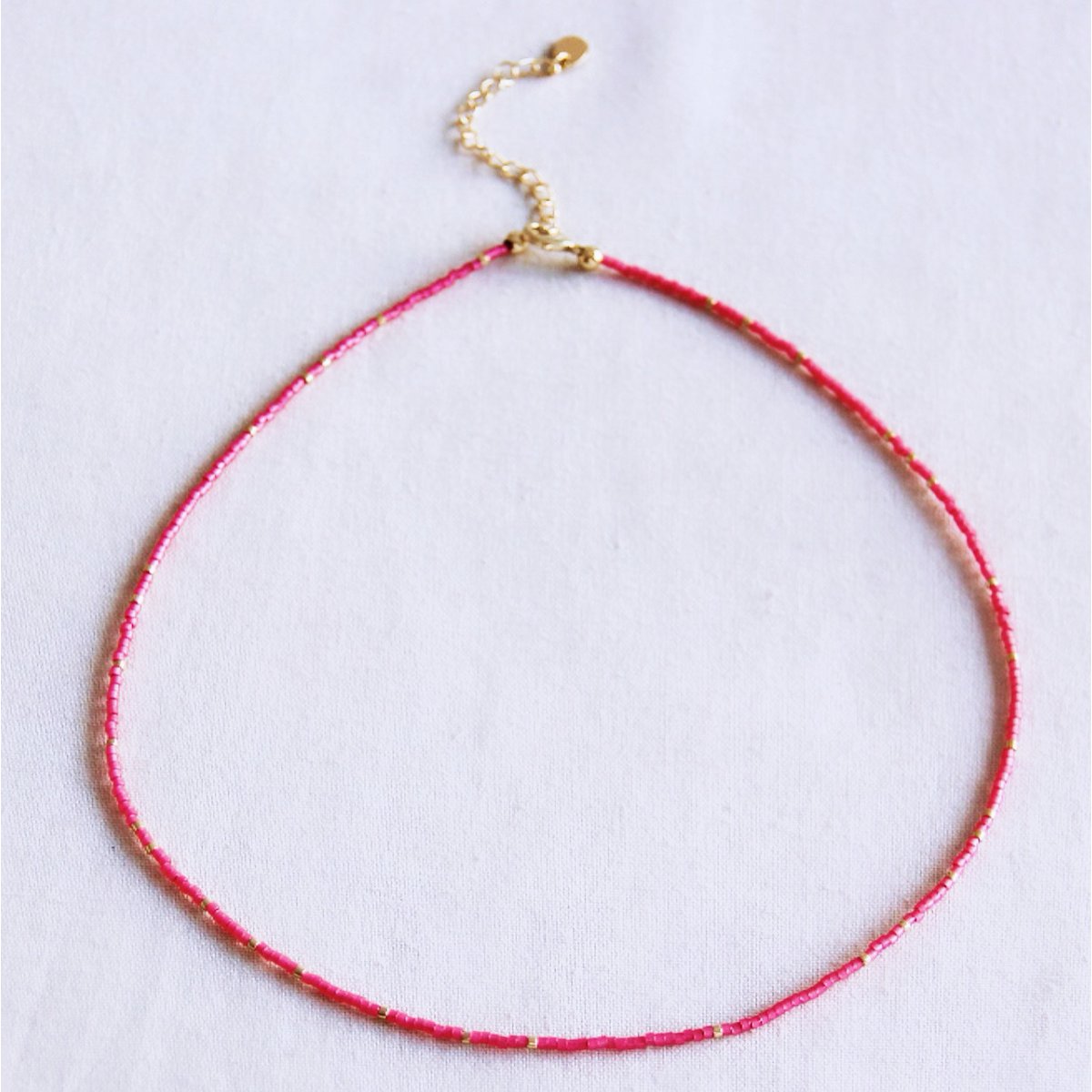 Ketting kralen - roze