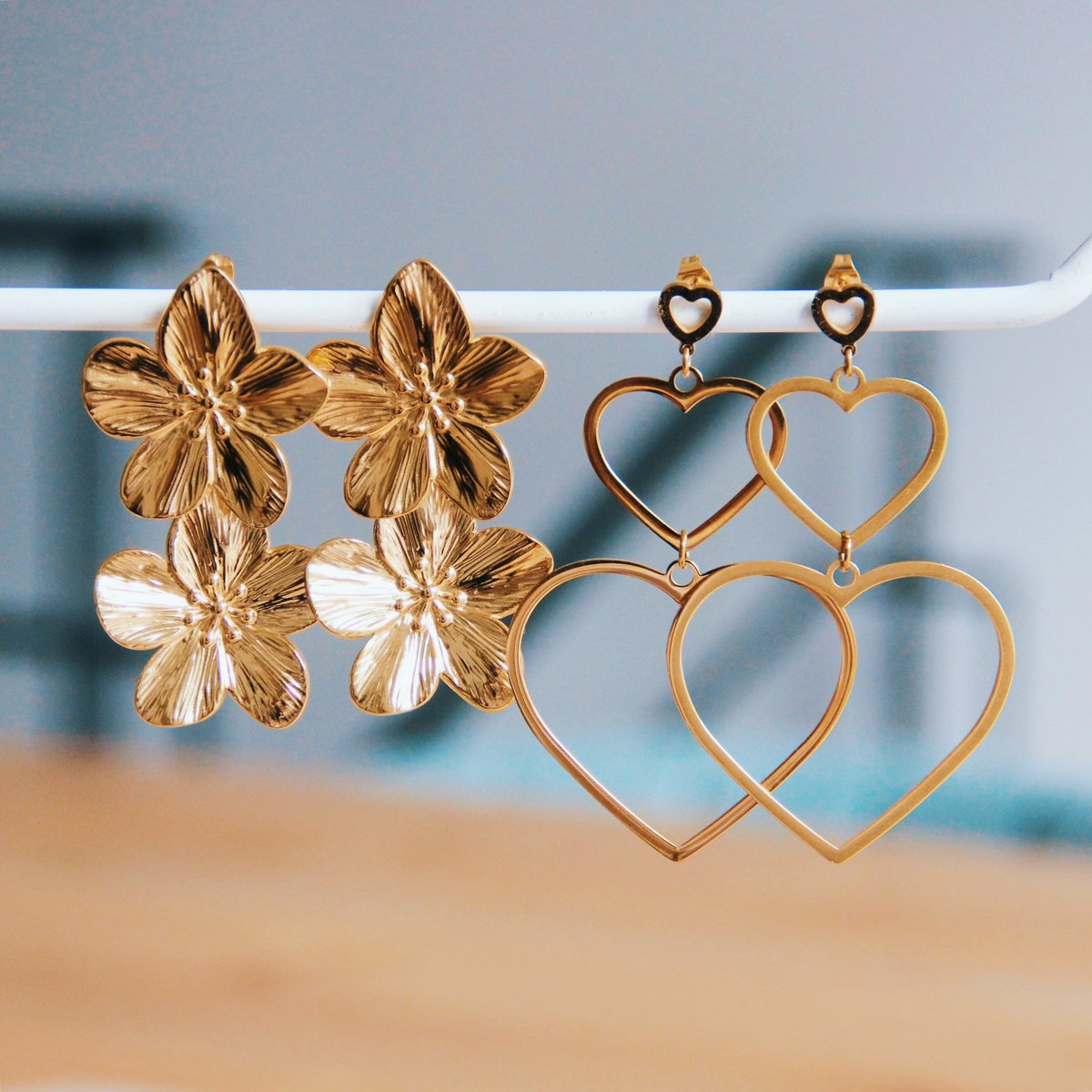 Statement earring 2 flowers