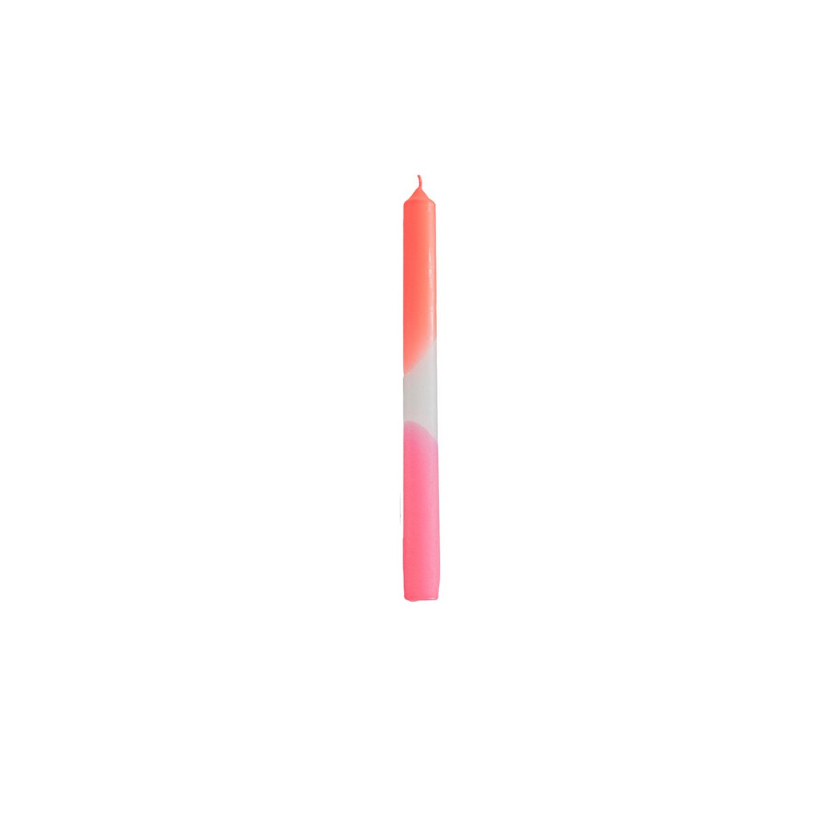 Candles -dip dye tapered -Neon pink/white/neon red - S4 -2.1x25 cm
