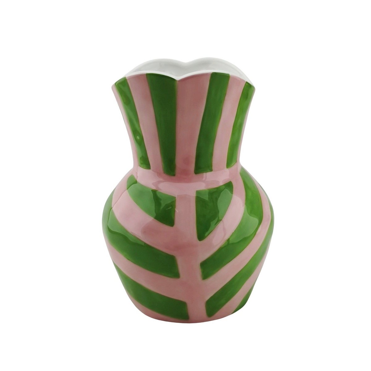 Vaas strik - groen/roze - 16x16x22cm