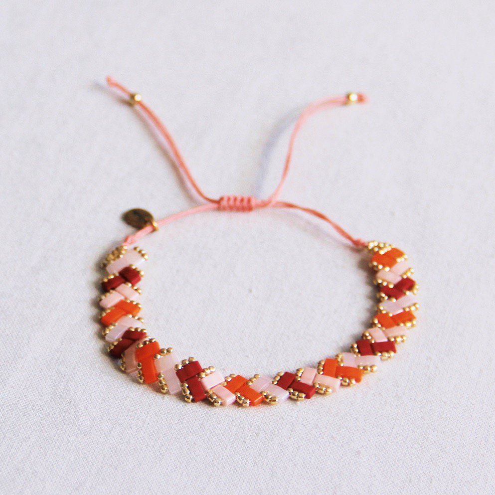 Bracelet braided Tila beads