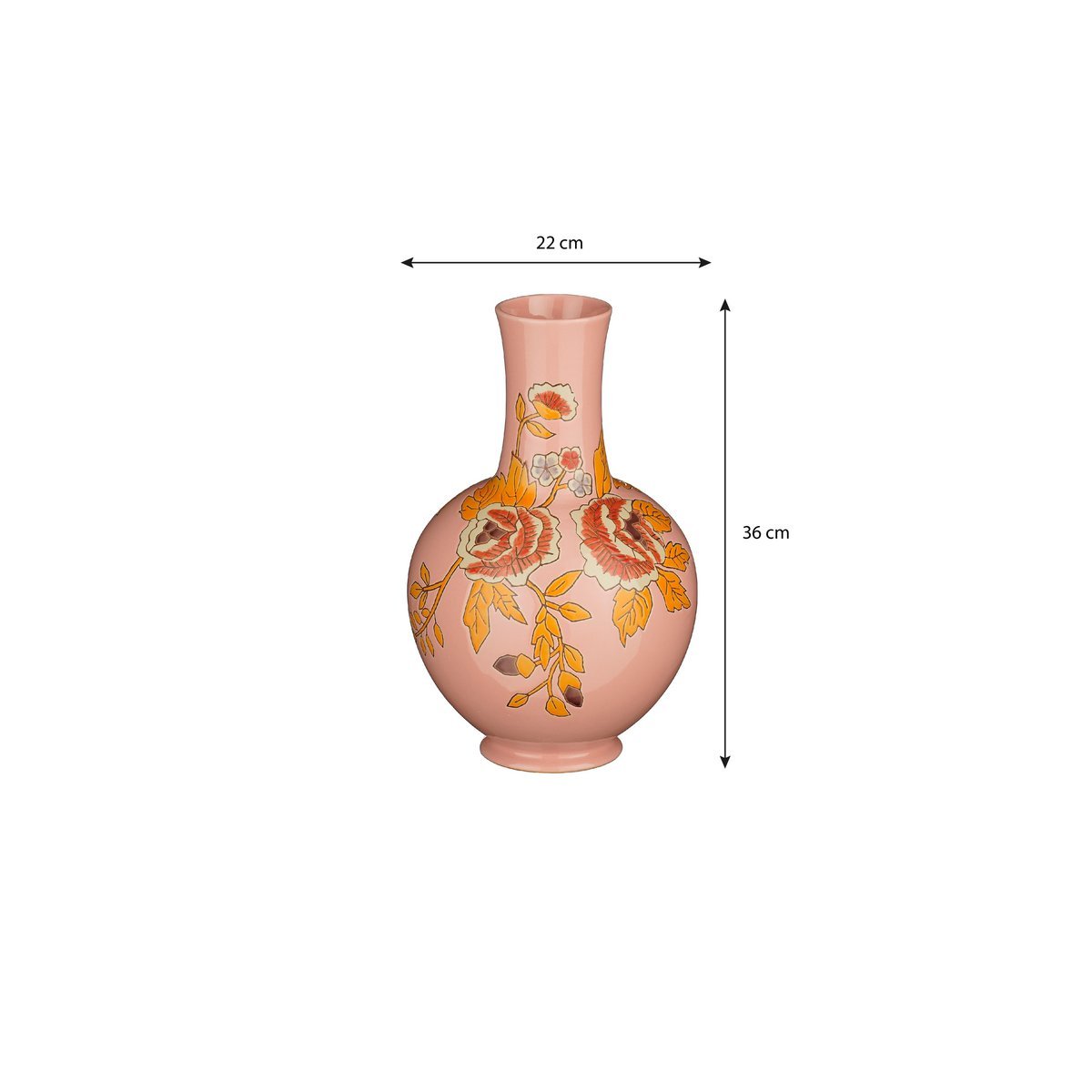 Eloise vase - H36 x Ø22 cm - Ceramic - Pink
