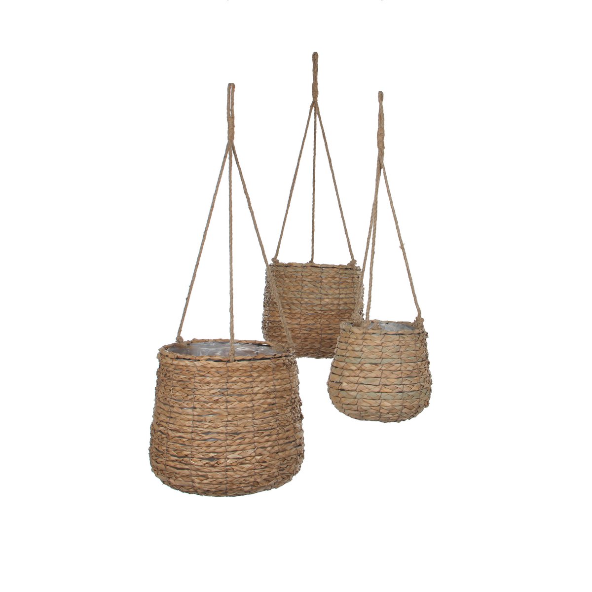 Avalon Hanging Pot - Set of 3 - H90 x Ø 30 cm - Seagrass - Light Brown