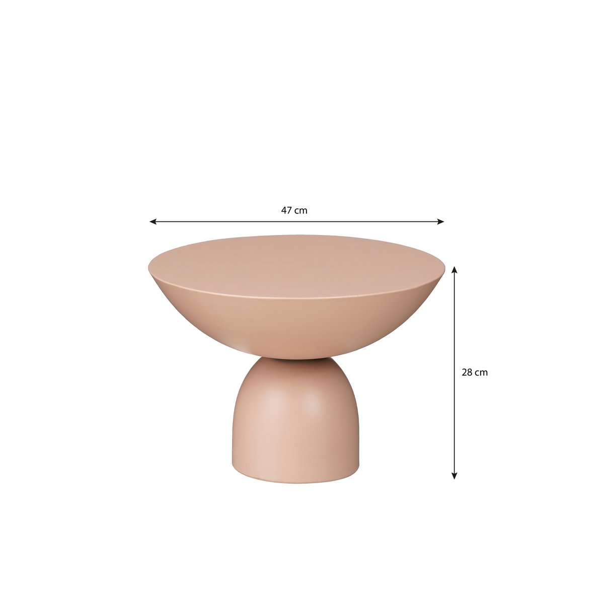 Celise Side Table - H28 x Ø47 cm - Light Pink