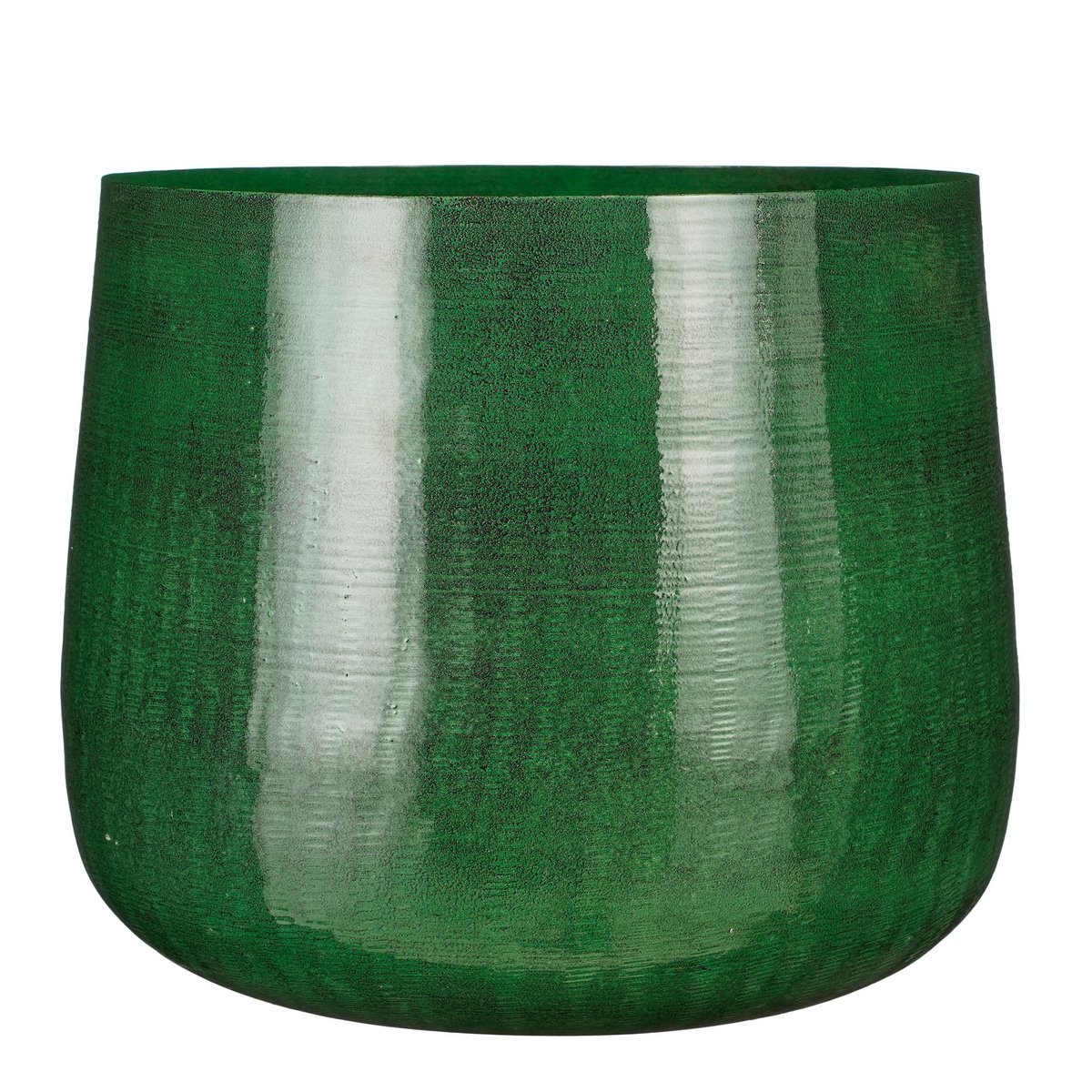 Benson bloempot - H32 x Ø37 cm - Metaal - Donkergroen